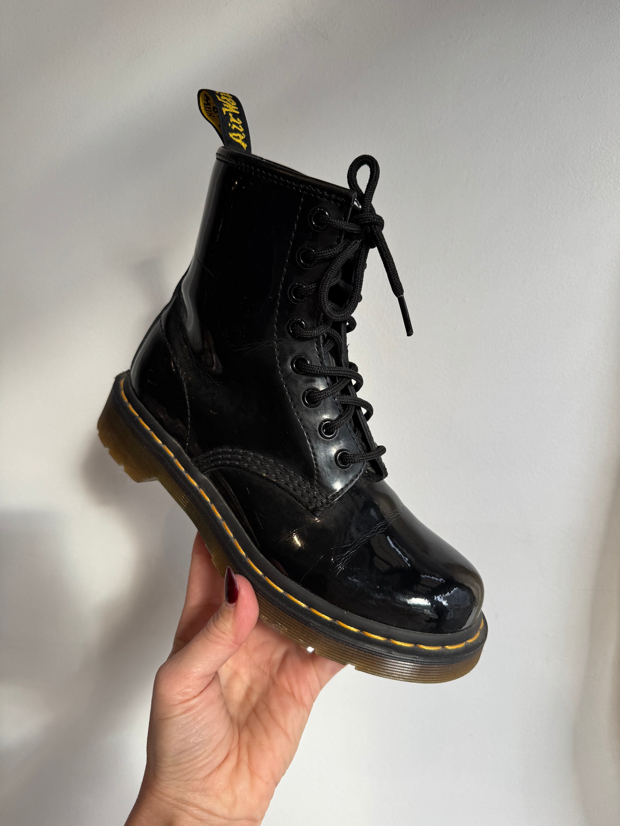 Dr. Martens Patent lace up boots, Footwear, Size 37