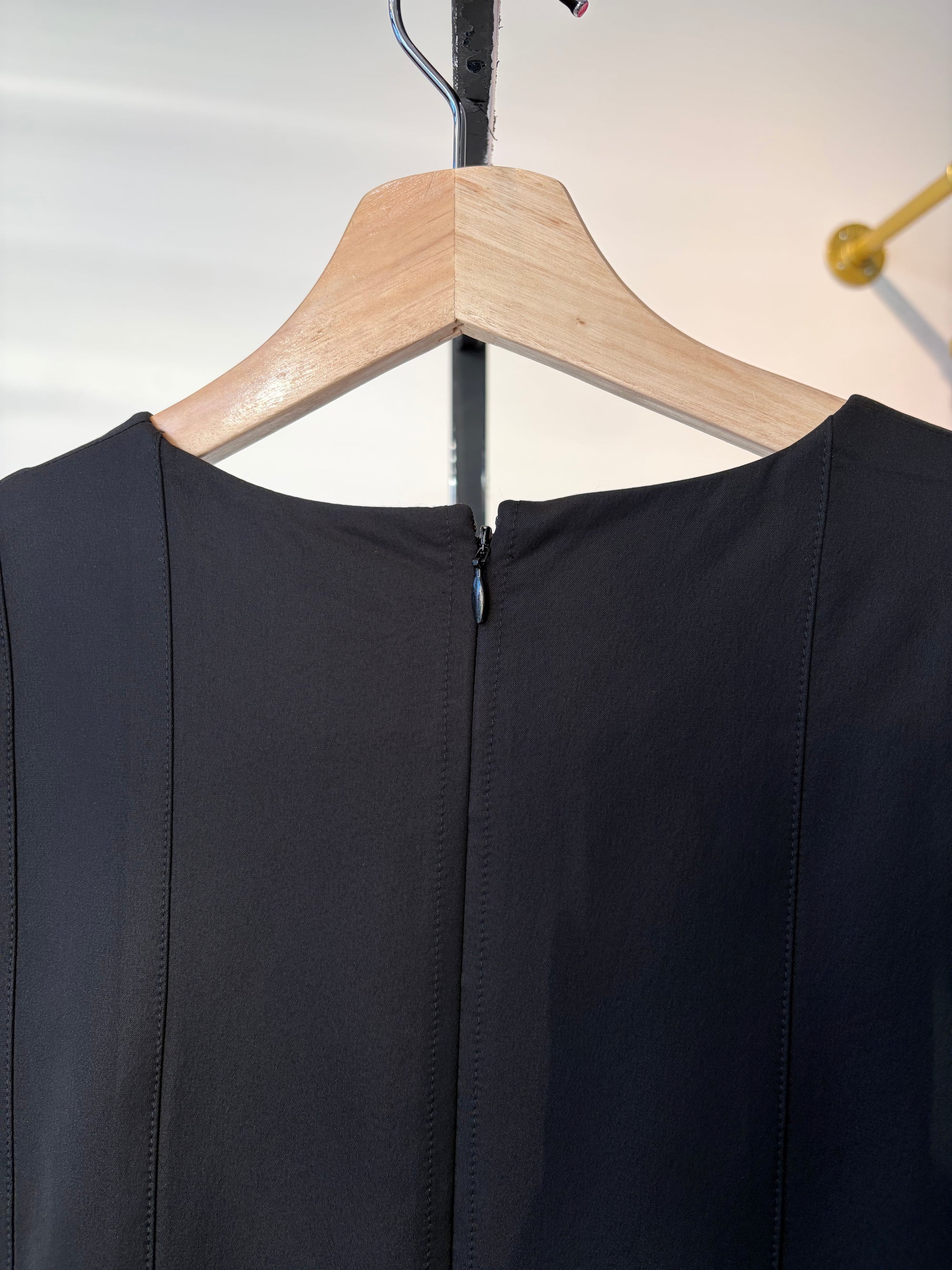 COS Sleeveless Pleated Mini Dress, Black, 8