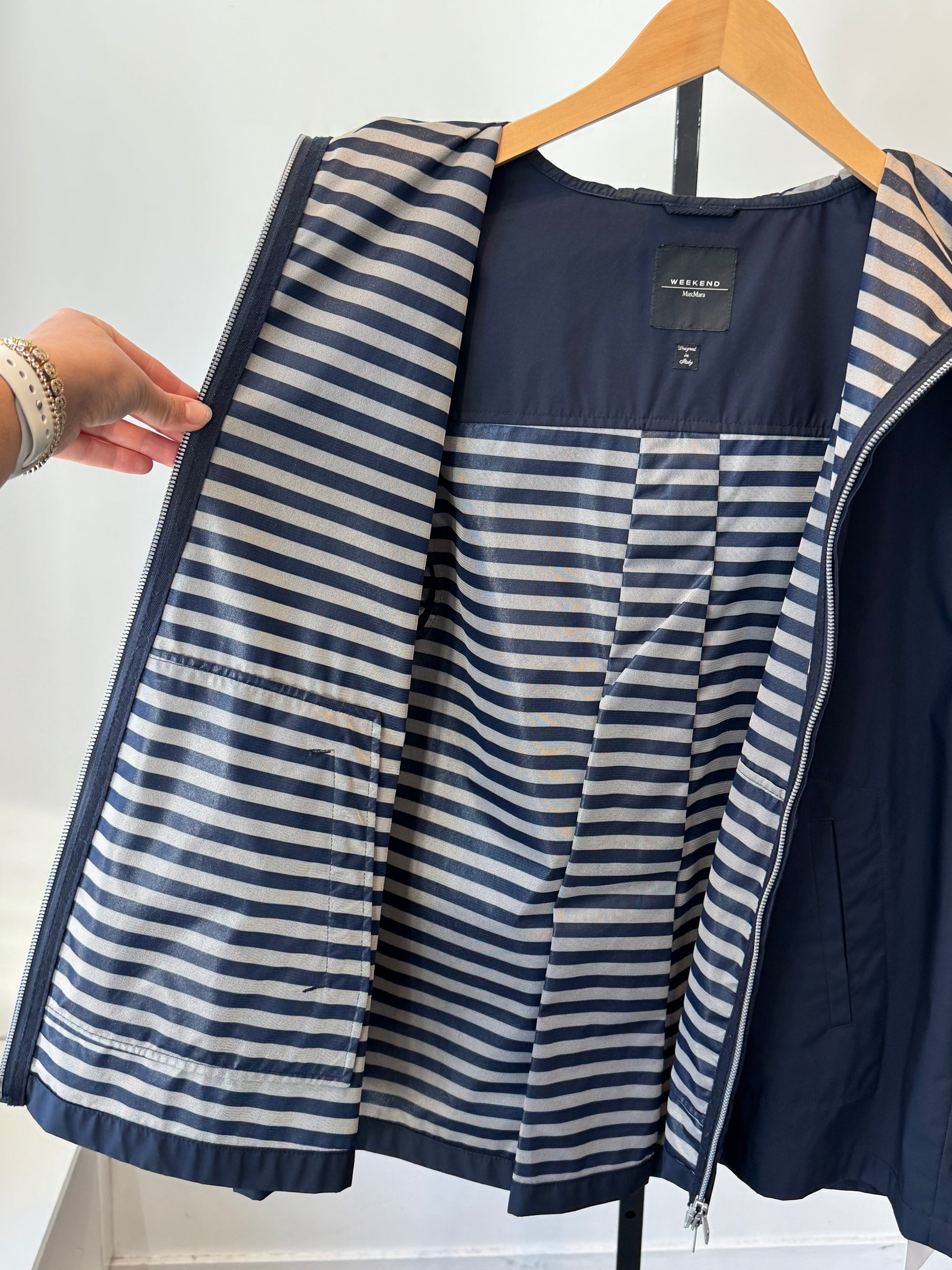 Weekend Max Mara Rain Resistant Jacket, Navy, 8