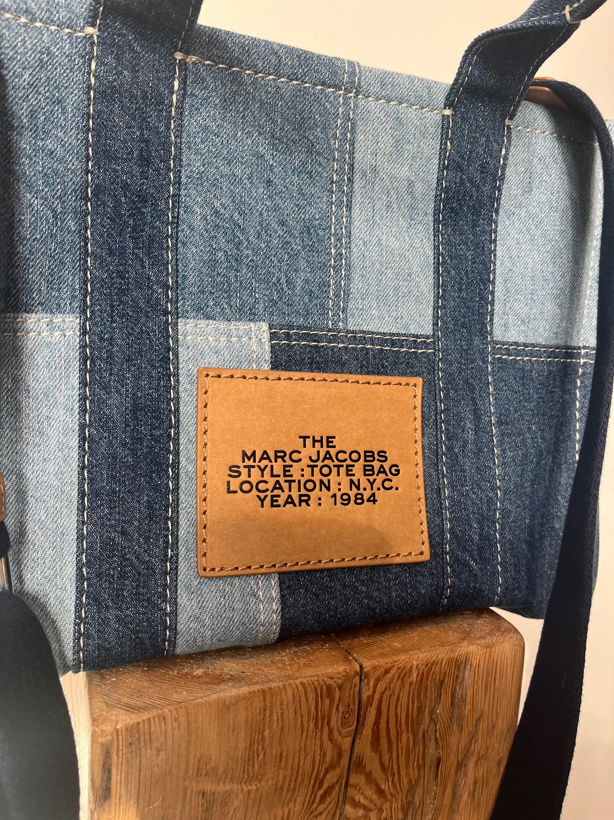 Marc Jacobs Denim Patchwork Tote, Blue, Medium