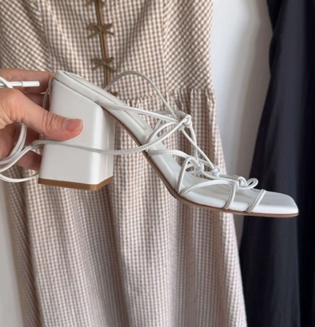 Gianvito Rossi Strappy Heels, White, 39.5
