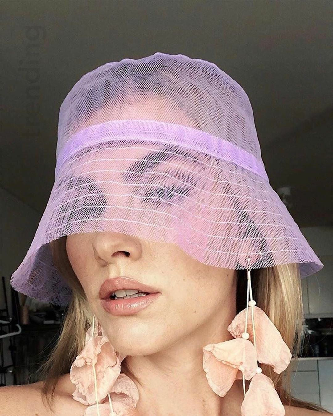 IDA KLAMBORN tulle bucket hat, Purple