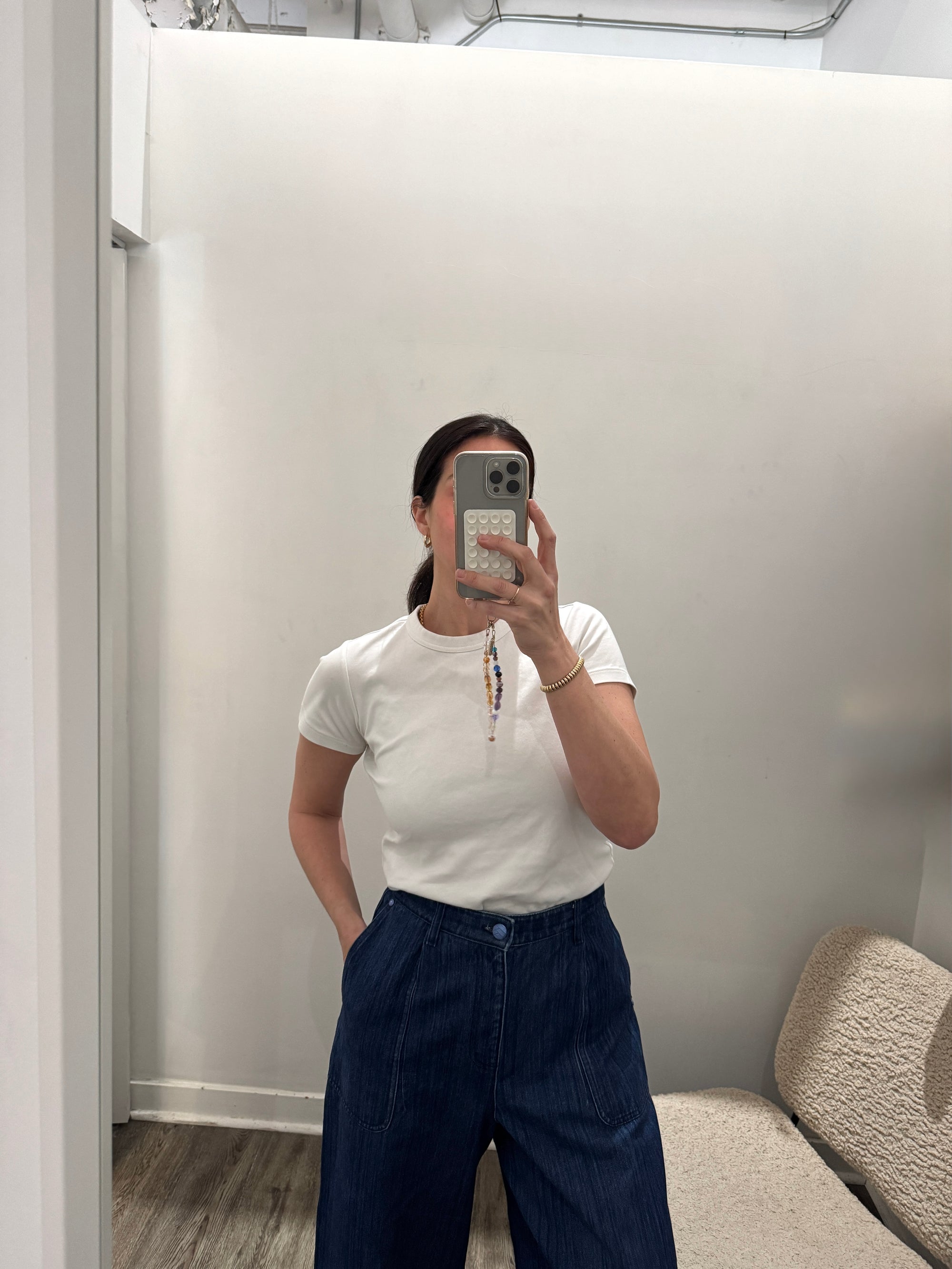 Chanel High Rise Wide Leg Jeans, 42