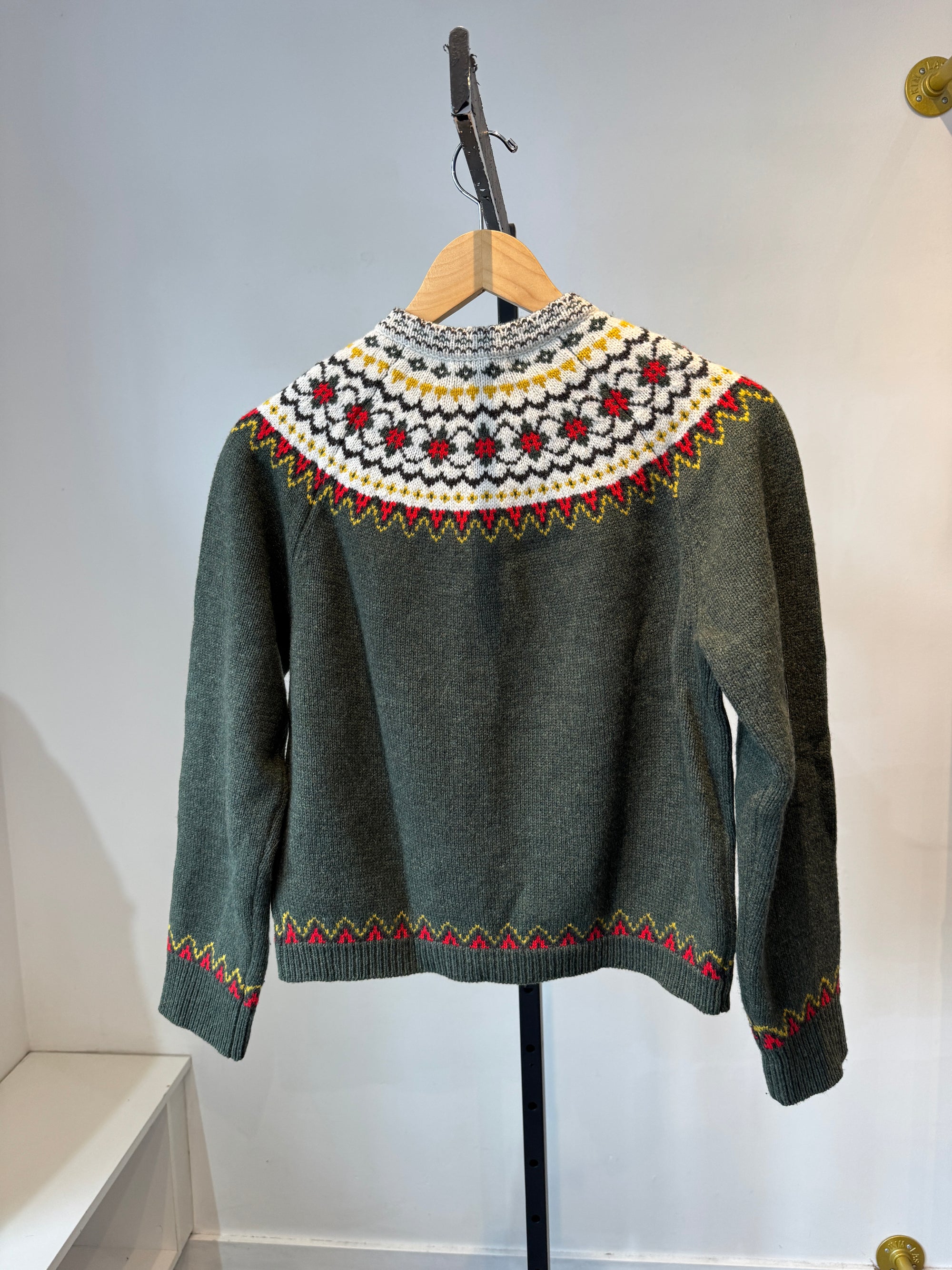 Alex Mill Fairisle cardigan, Green, XS