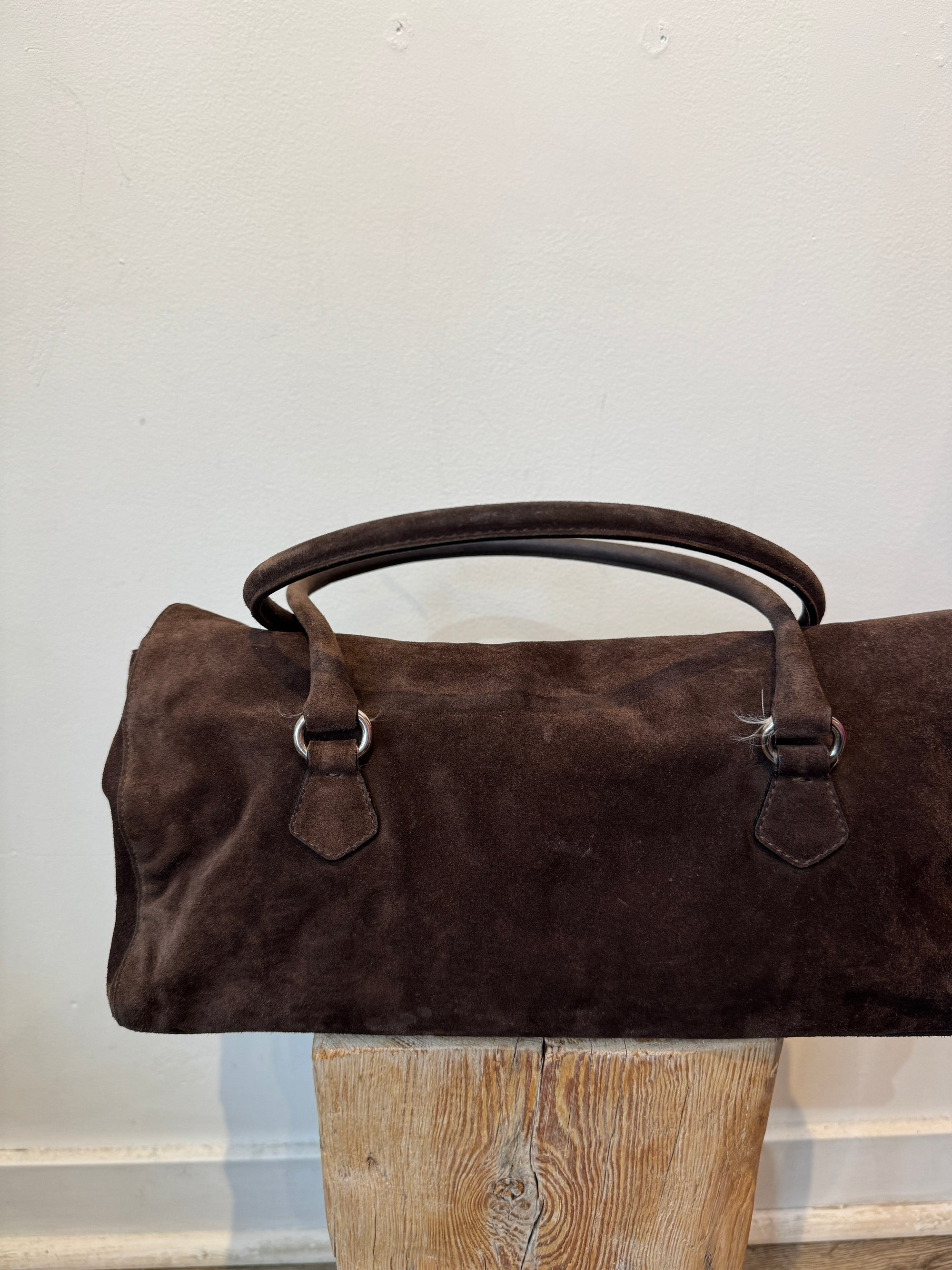 Prada Moro Suede Camoscio Easy Shoulder Bag, Brown