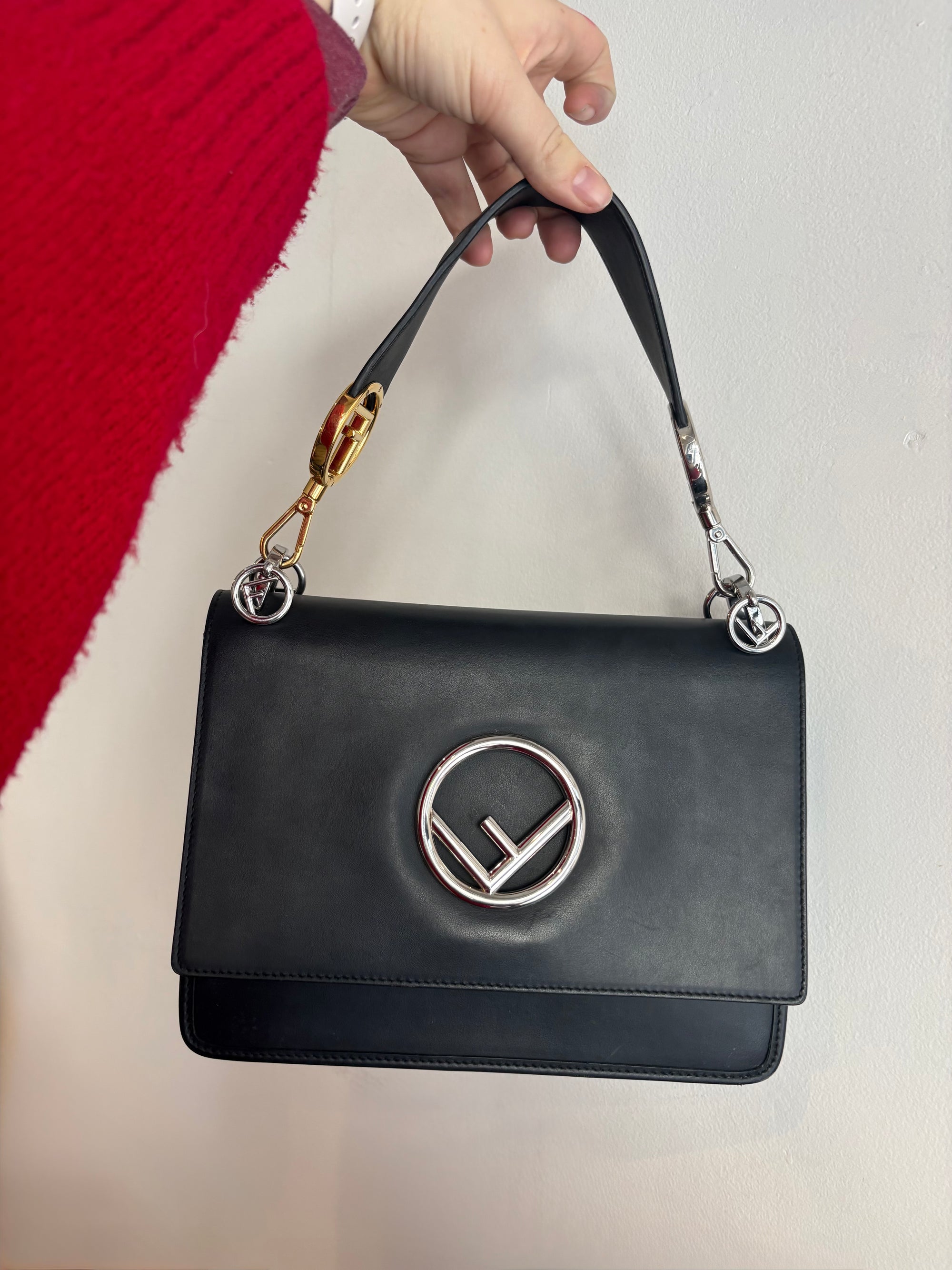 Fendi Kan F Shoulder Bag Black