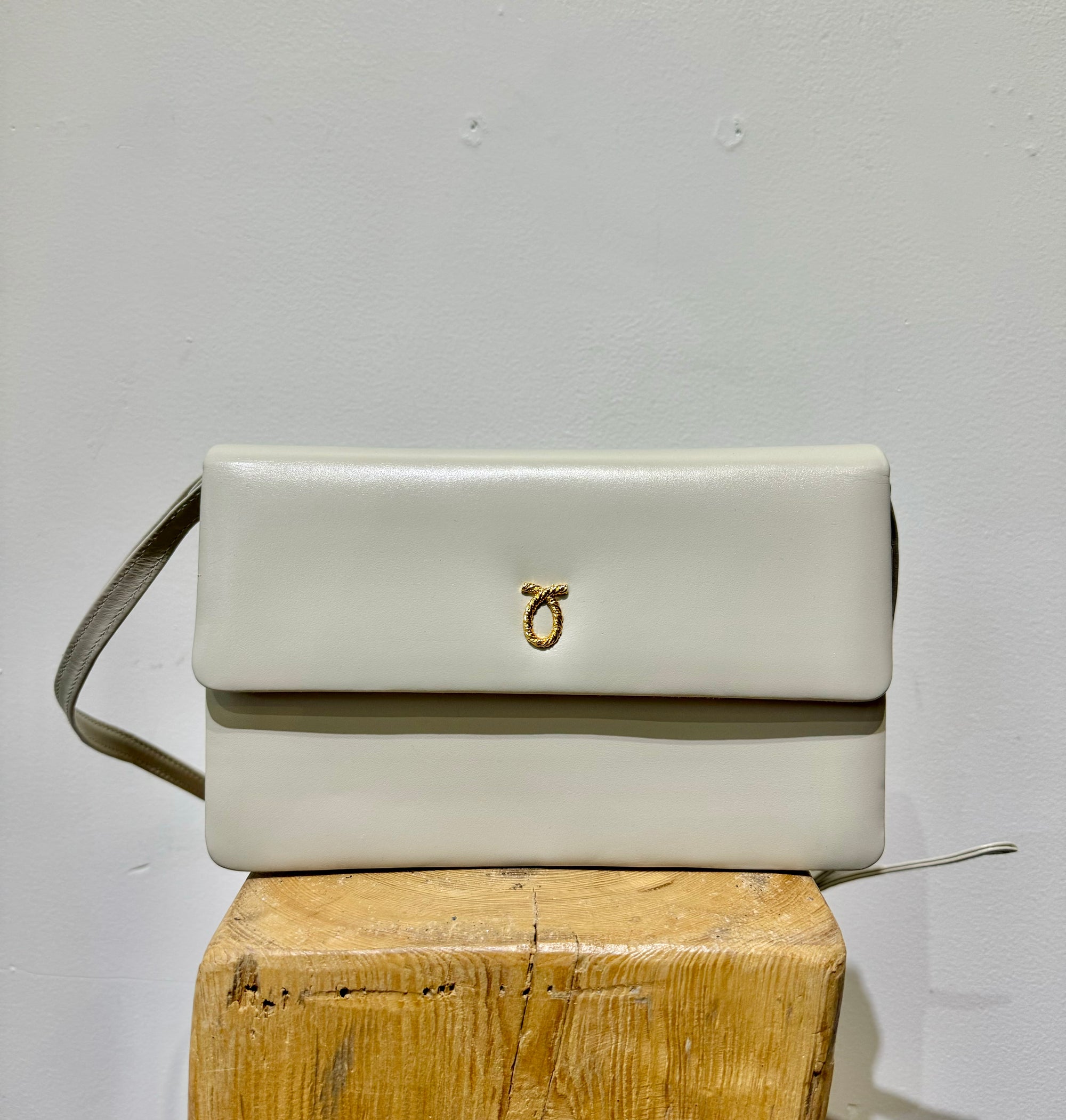 Launer London Bone White Lulu Clutch