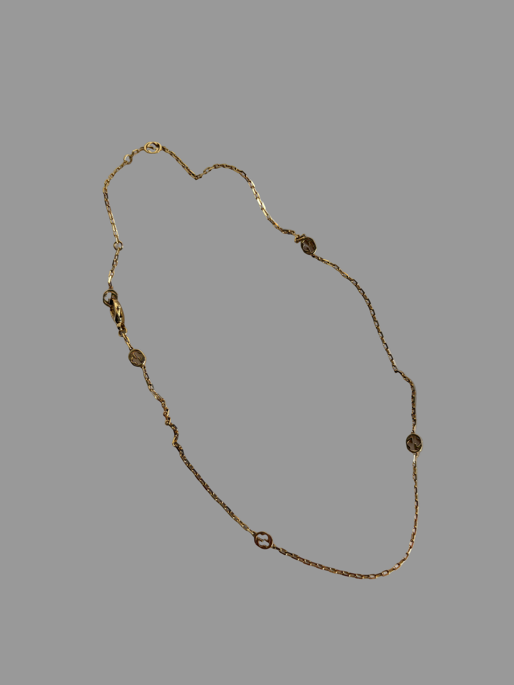 Gucci 18k Running GG Interlocking Necklace, Gold