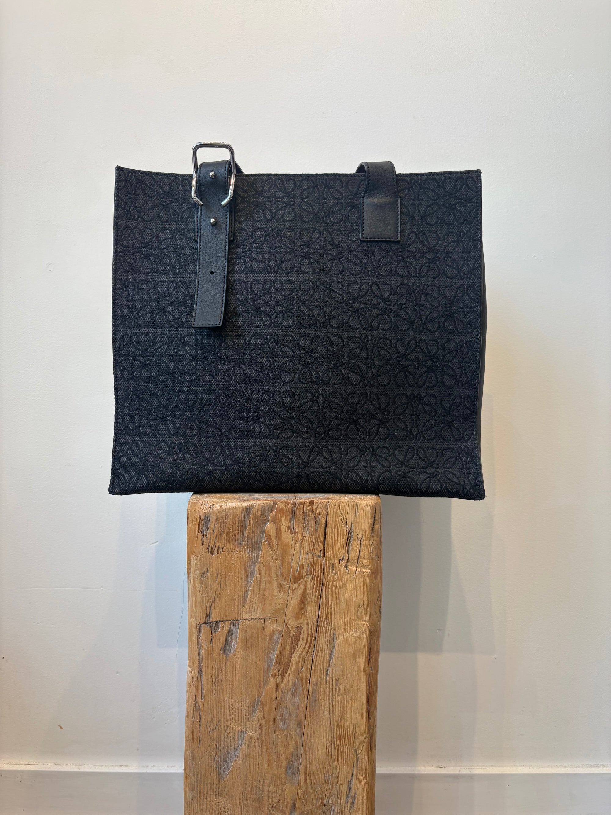 Loewe Buckle Anagram Tote Bag, Handbags Black