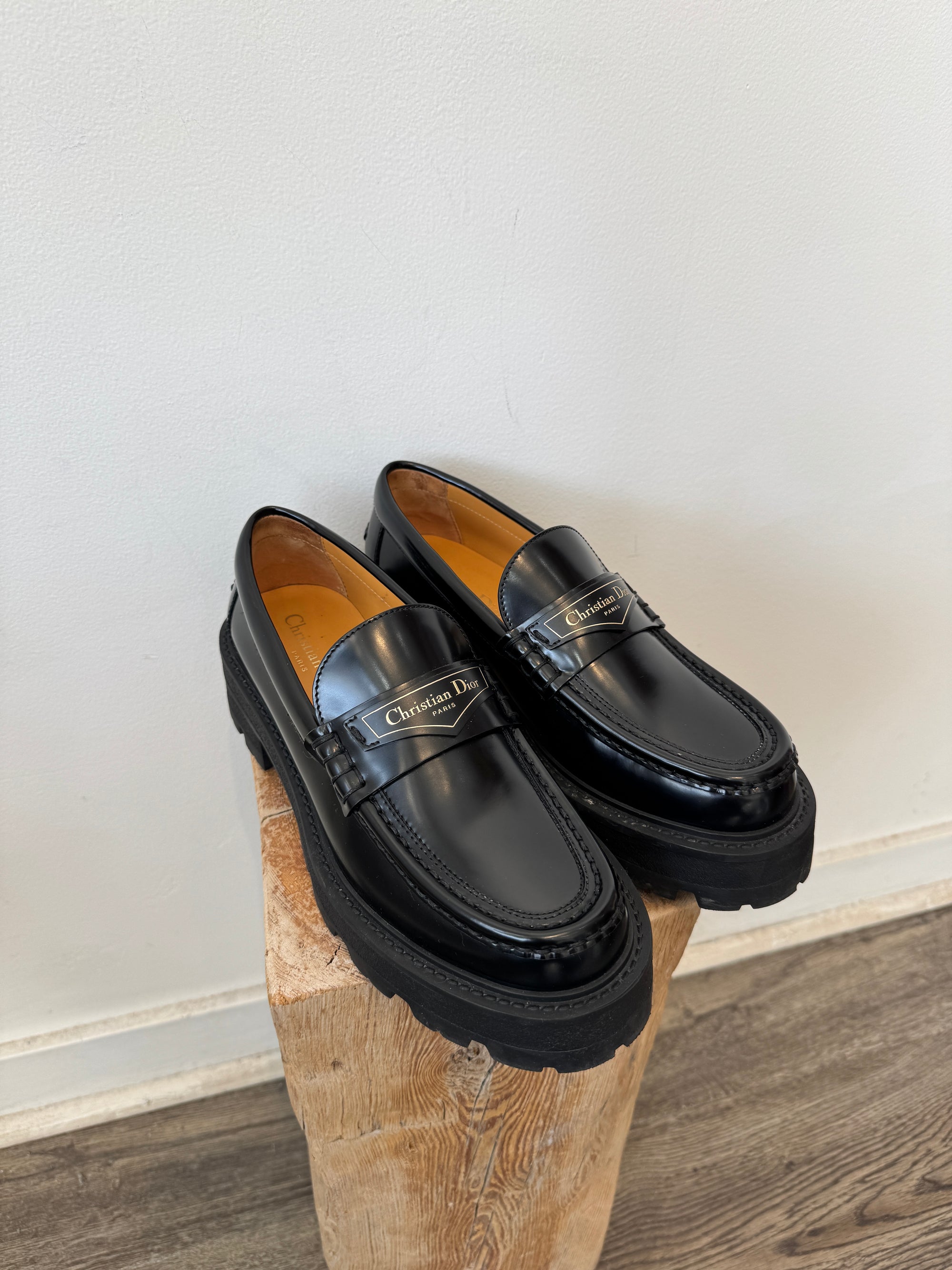 Christian Dior Boy Loafers, Black, 37