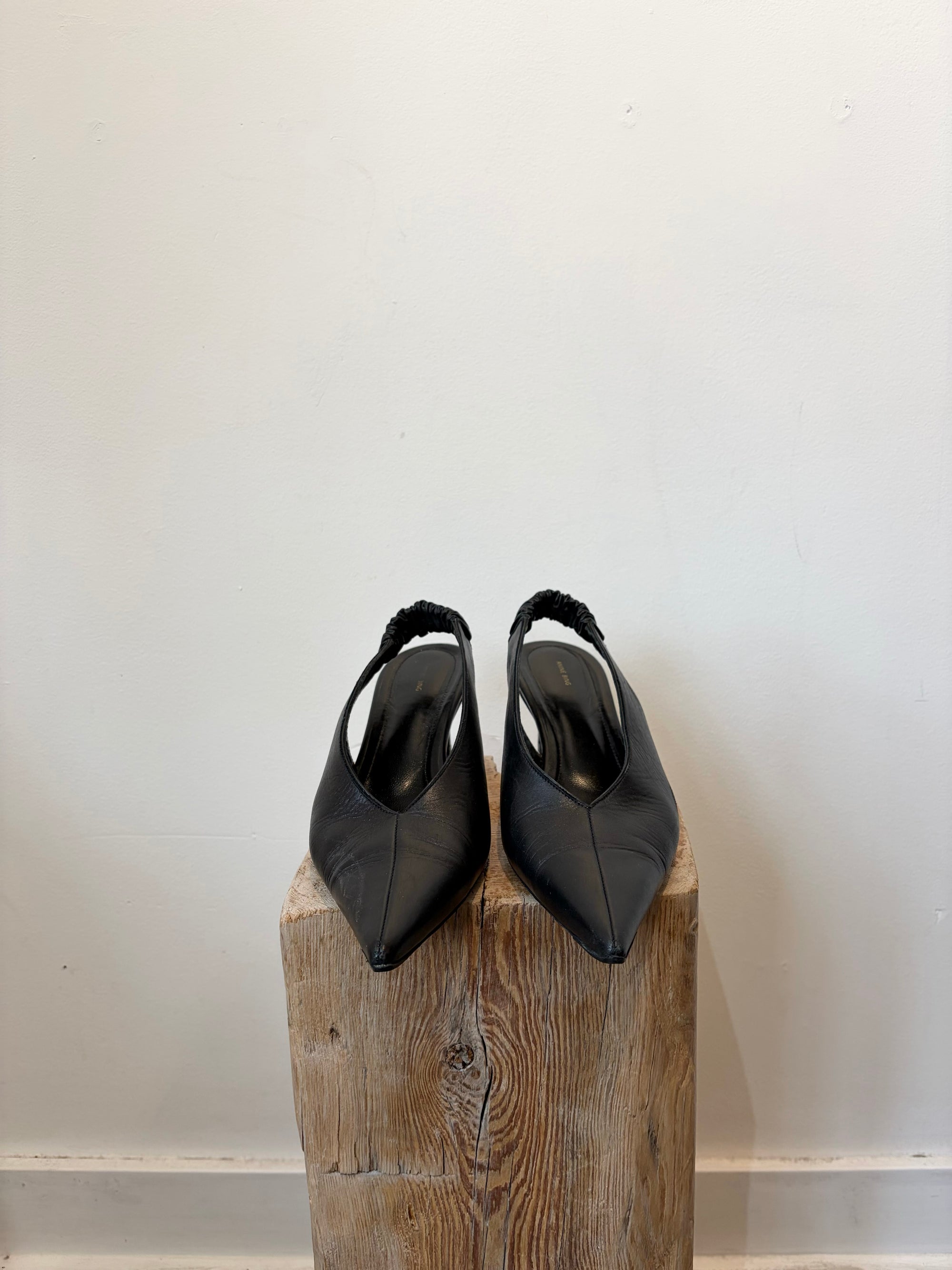 Anine Bing Lyla Slingback Pumps, Black, 38