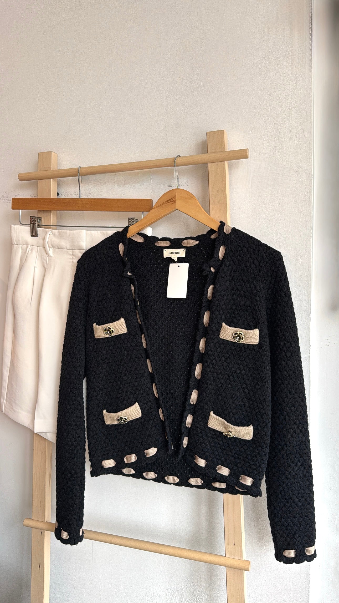 L' Agence Astor Cardigan, Black, XS