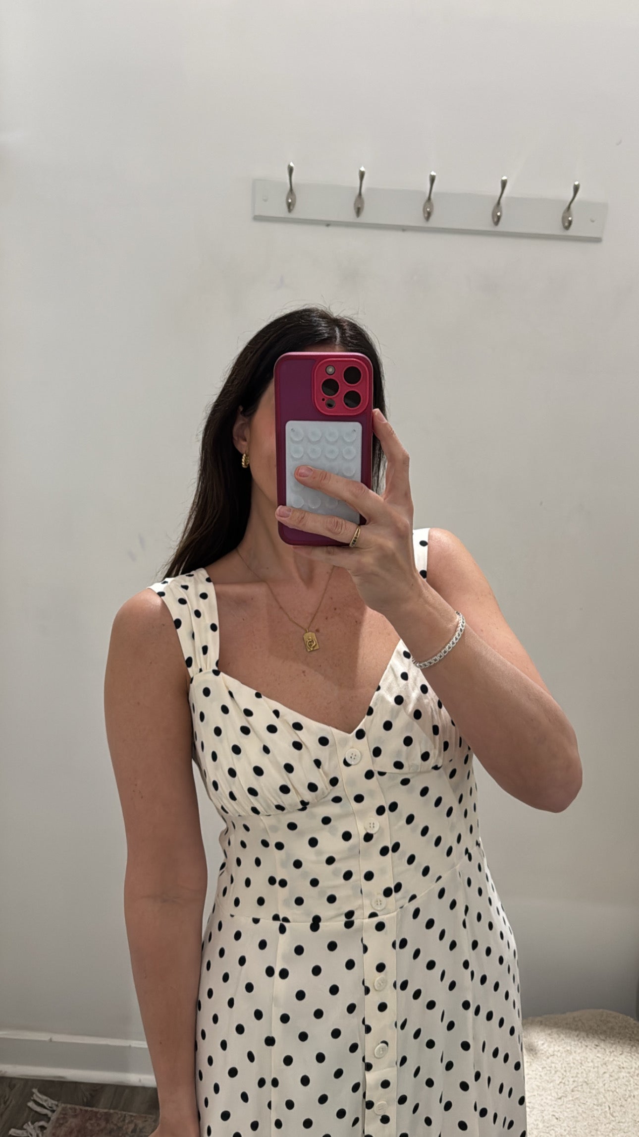 Reformation polka dot dress, White Black, 12