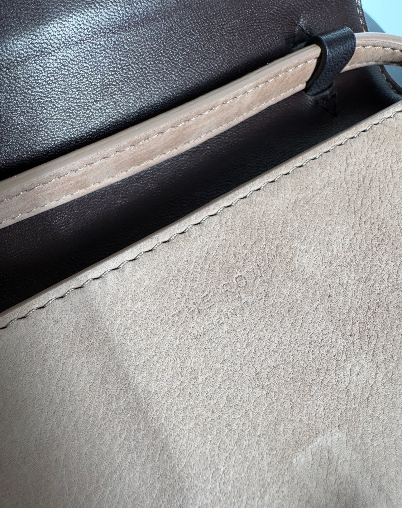 The Row E/W Sofia Suede Crossbody Handbag Taupe