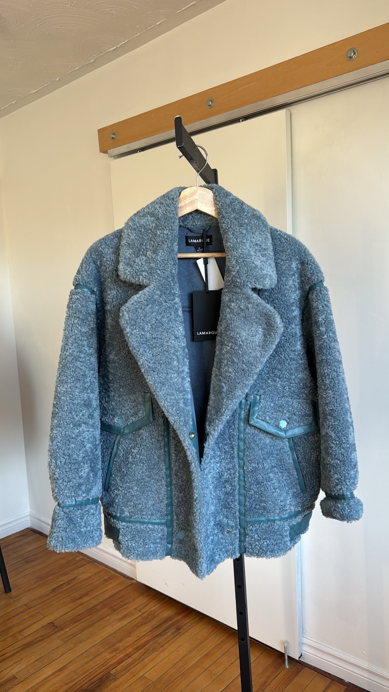 Lamarque Badu Fleece Coat, Blue, XS (oversized)