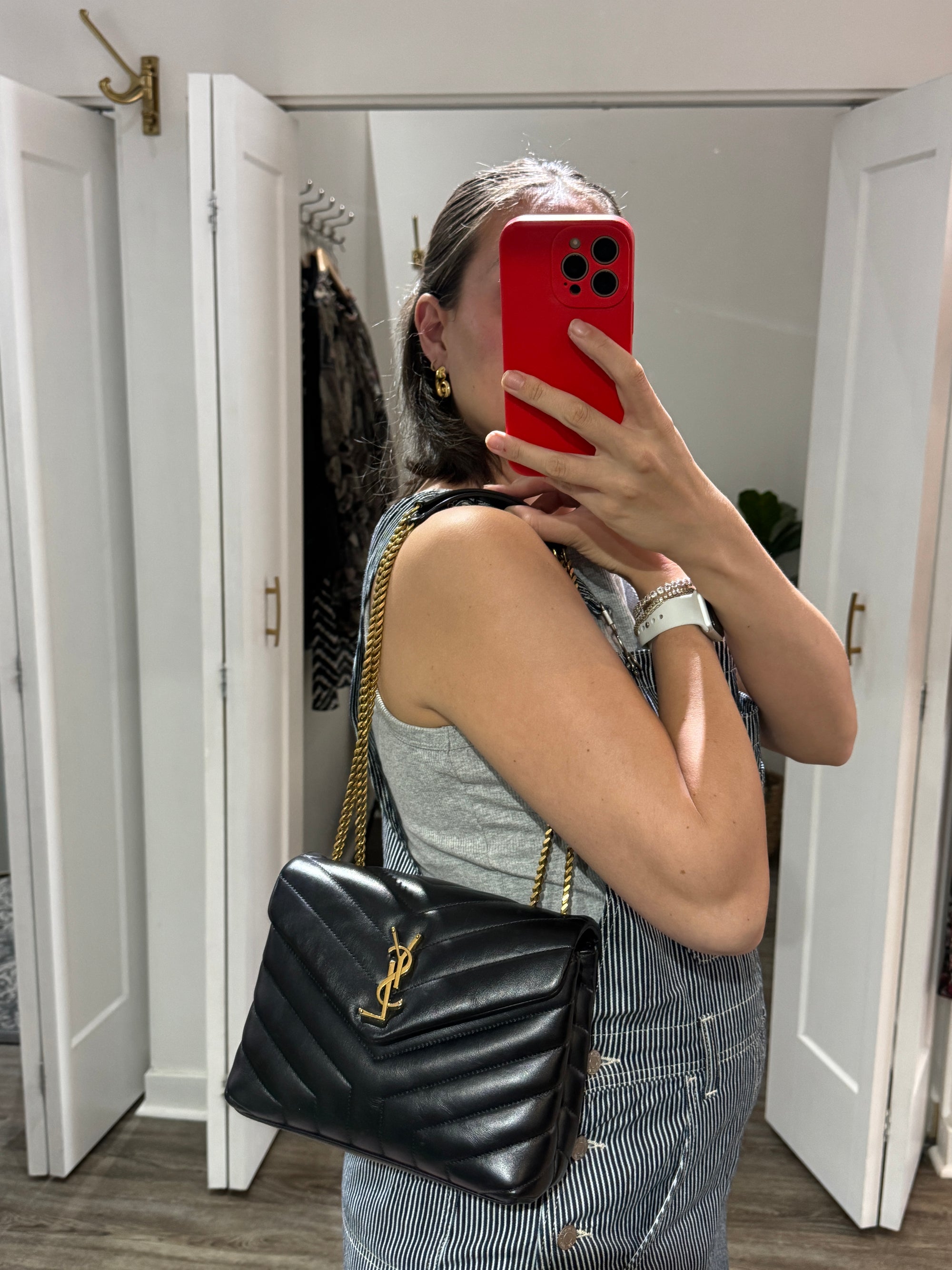 Saint Laurent Small Loulou Quilted Handbag Black