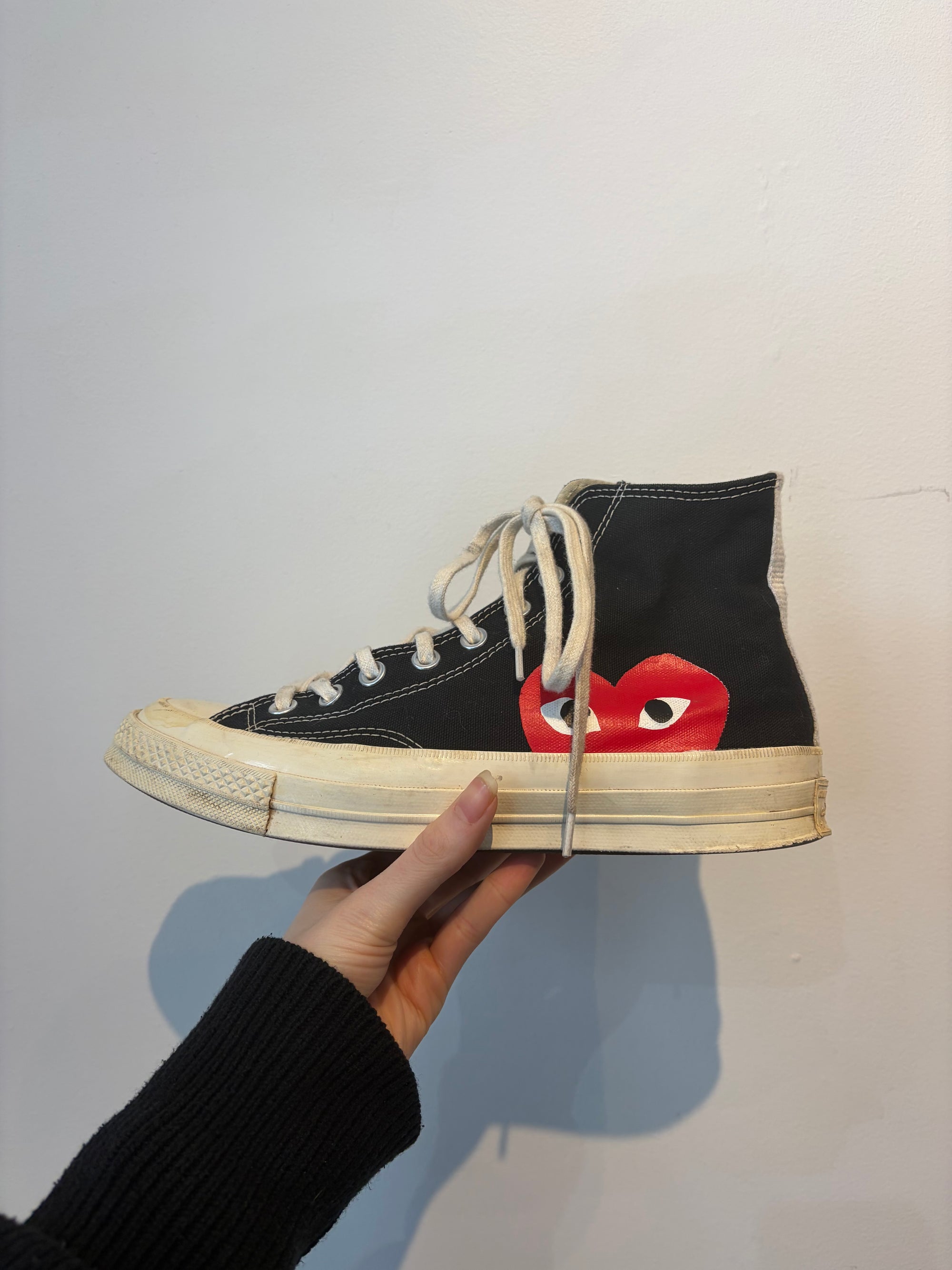Comme des Garcons x Converse Big Heart High Top, Footwear Black, 8 M/ 10 W