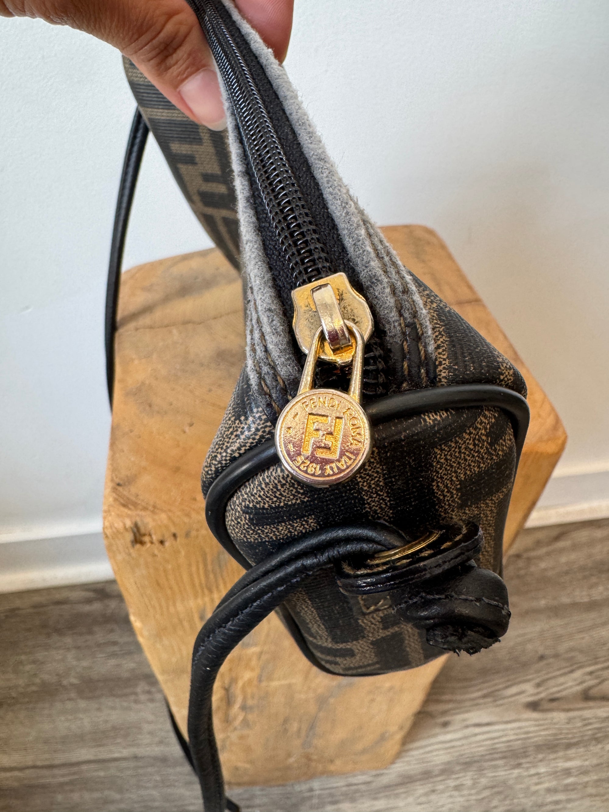 Fendi Zucca Vintage Crossbody Black