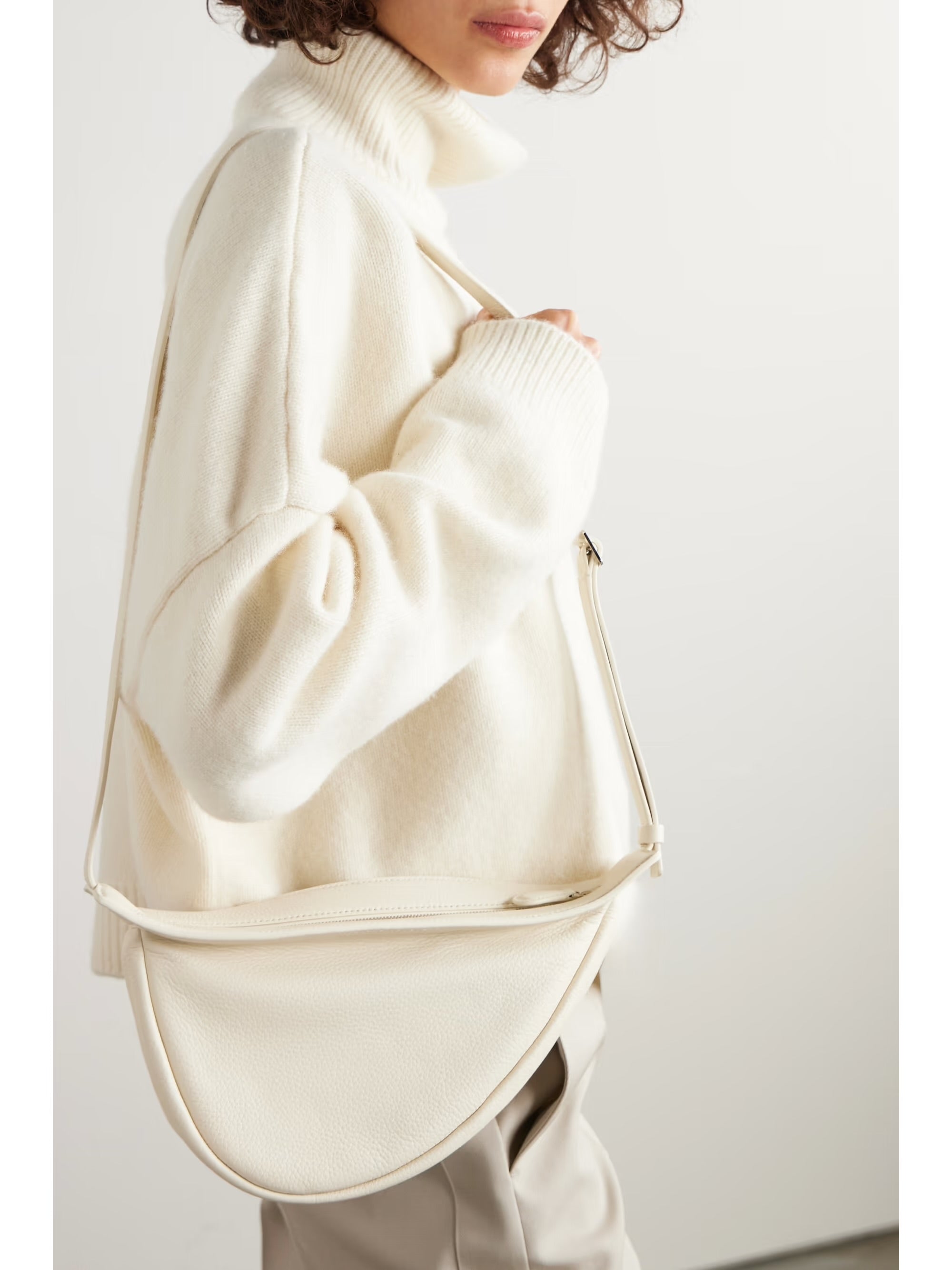 The Row Slouchy Banana Bag Ivory, Small