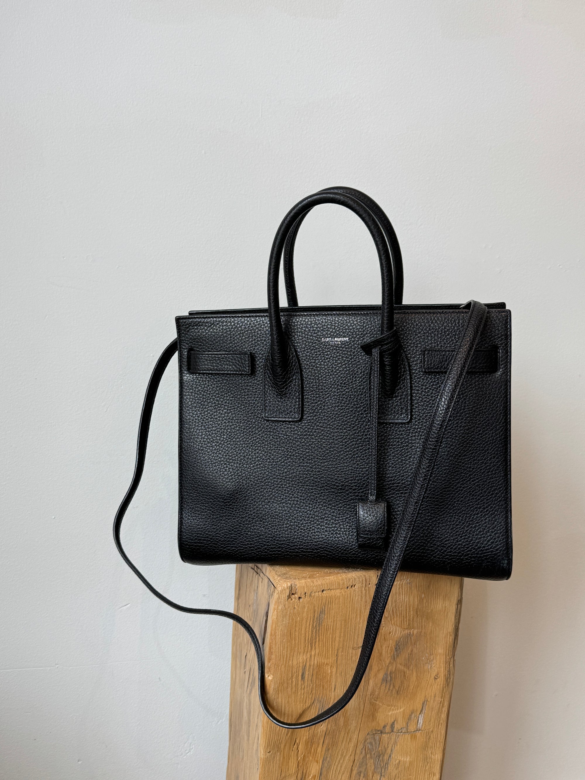 Saint Laurent Sac Du Jour Small, Black Grained Leather