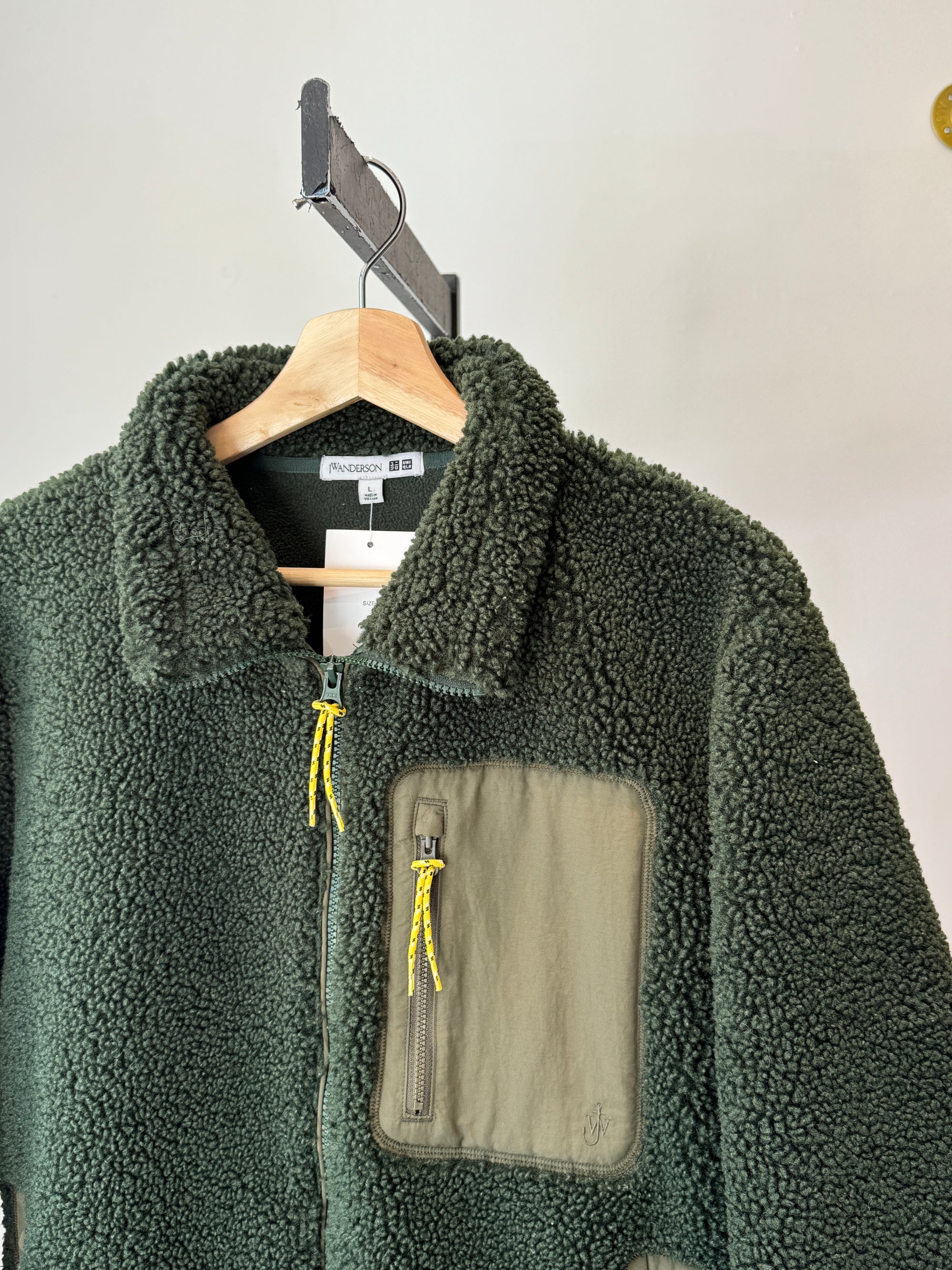 JW Anderson x Uniqlo teddy jacket, Green, Large