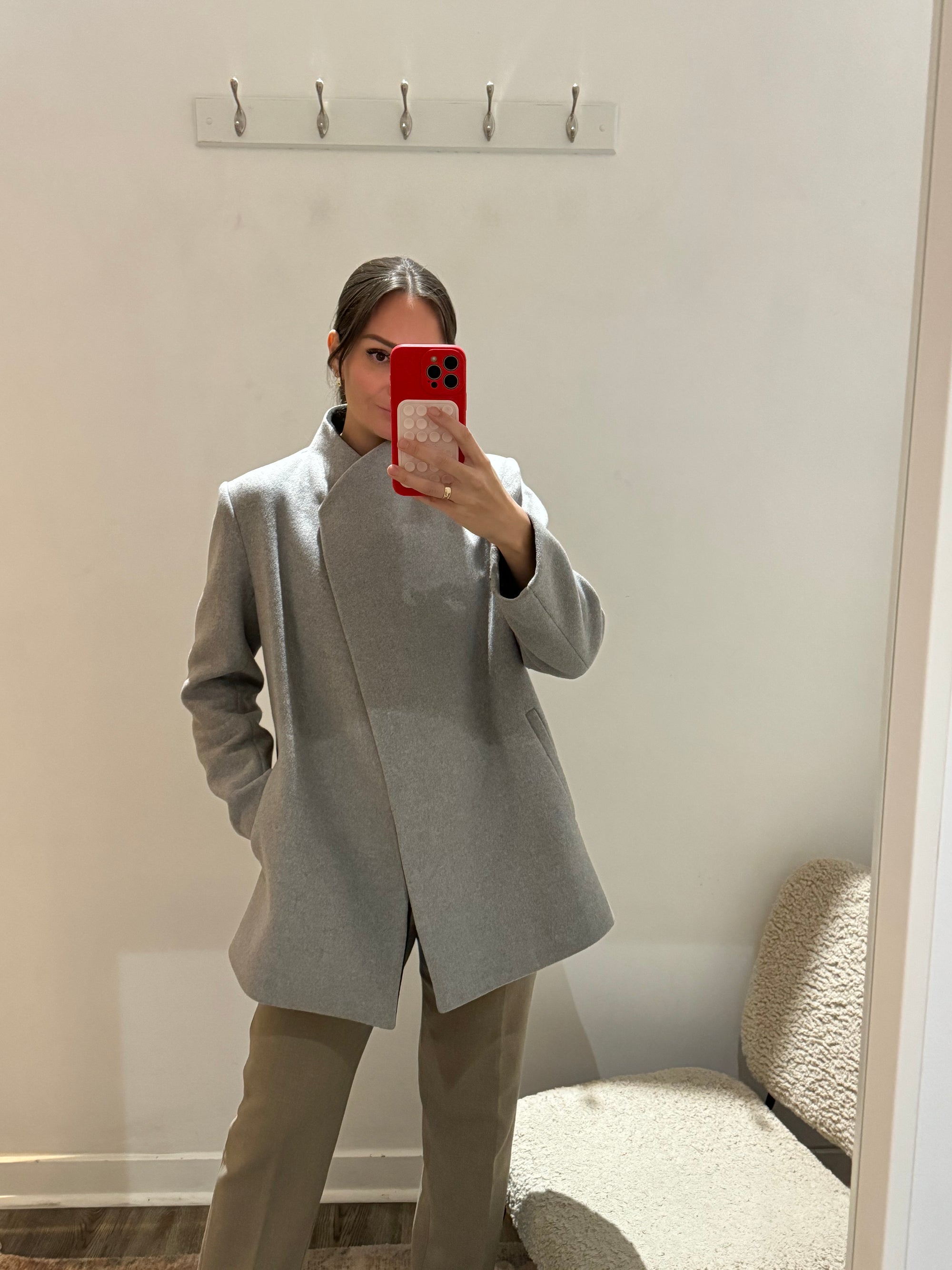 Theory Grey Wool Coat, L