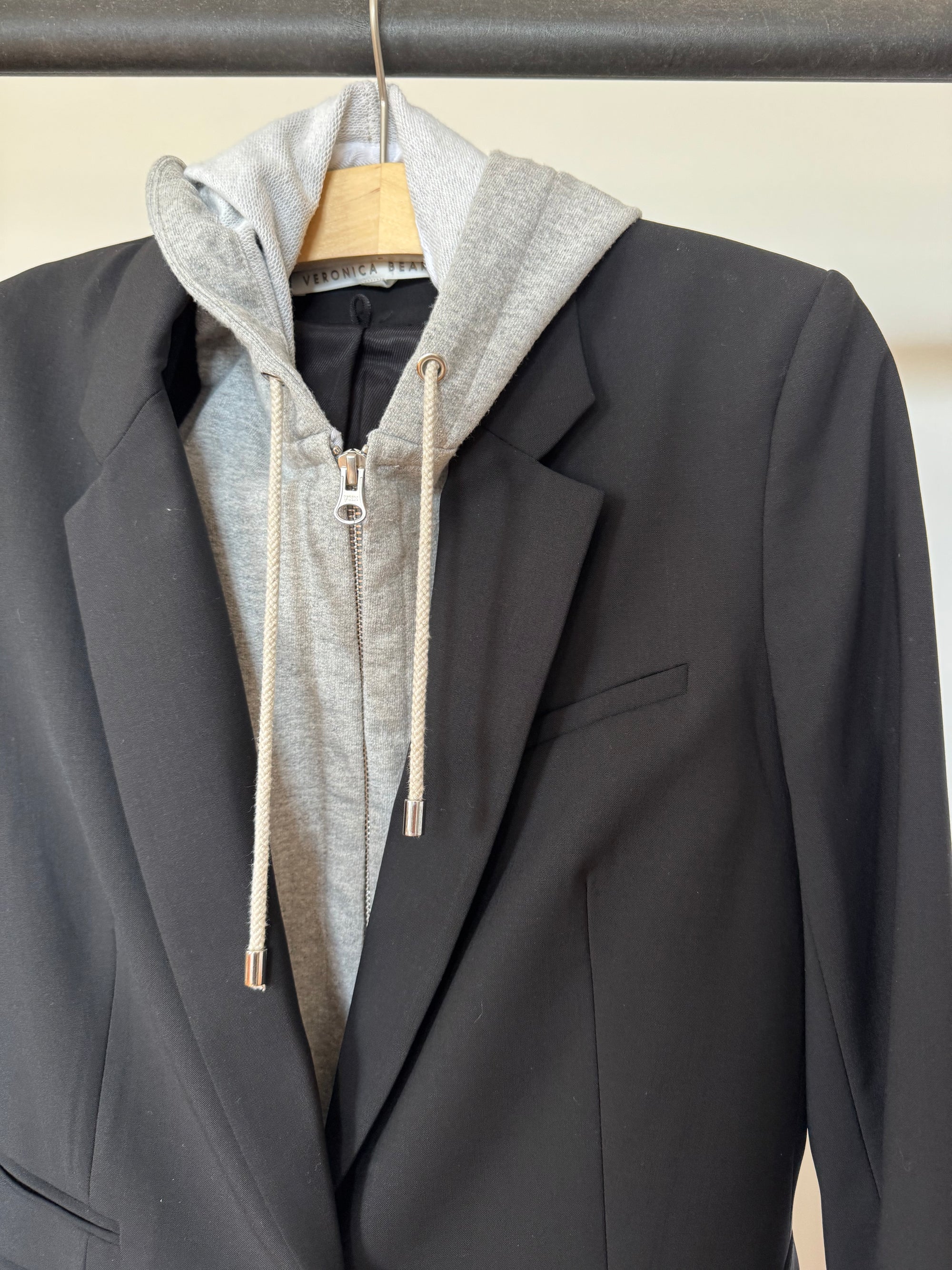 Veronica Beard, Blazer with Dickey insert, Black and grey, 6