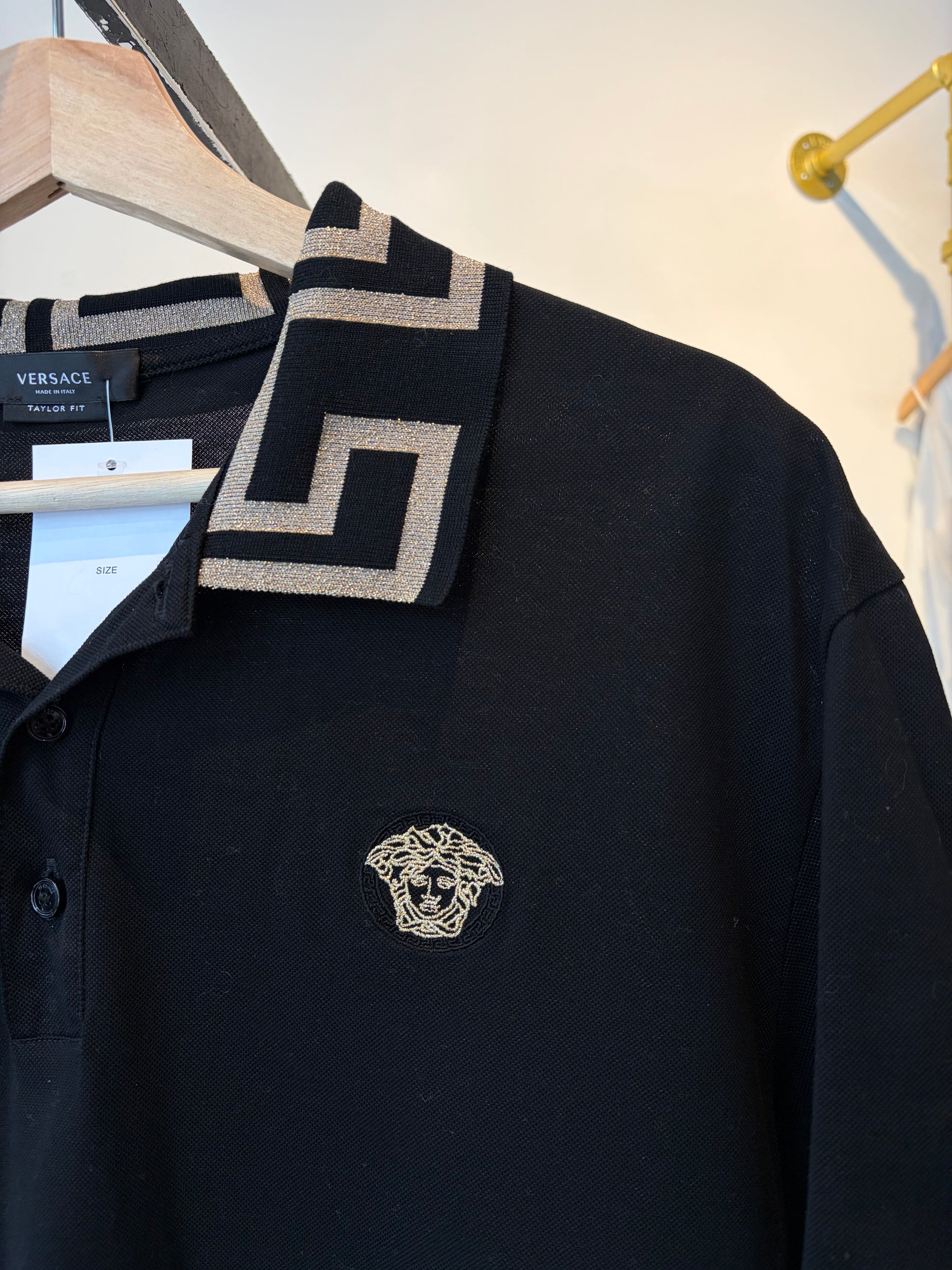 Versace, Black/Gold Polo, Large