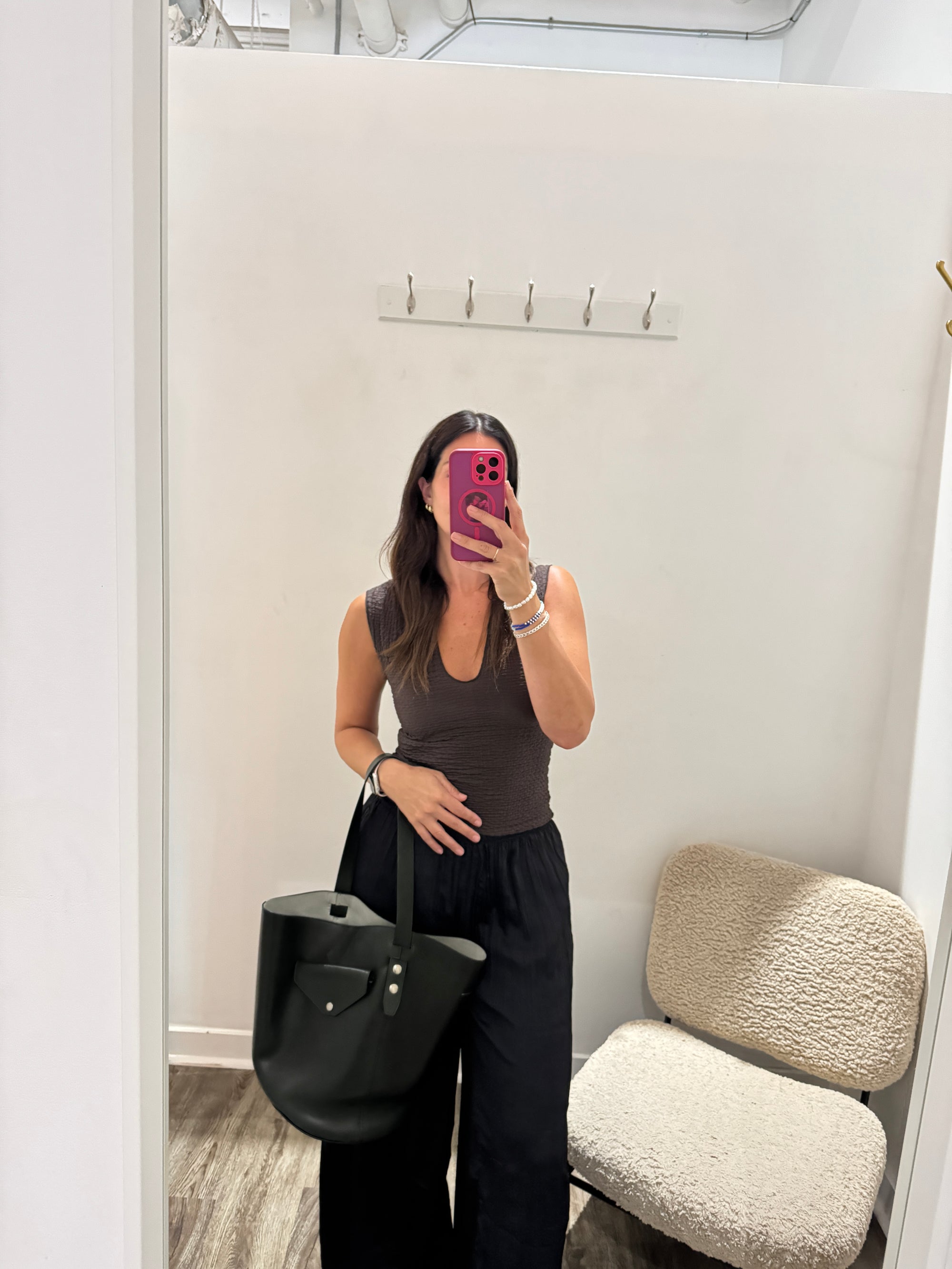 Celine Leather Bucket Bag Dark Forest Green
