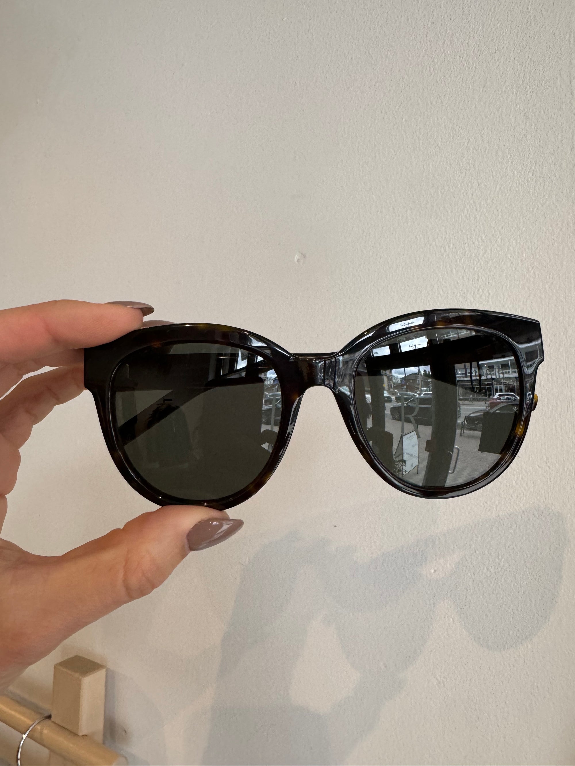 Yves Saint Laurent Tortoise Round Sunglasses