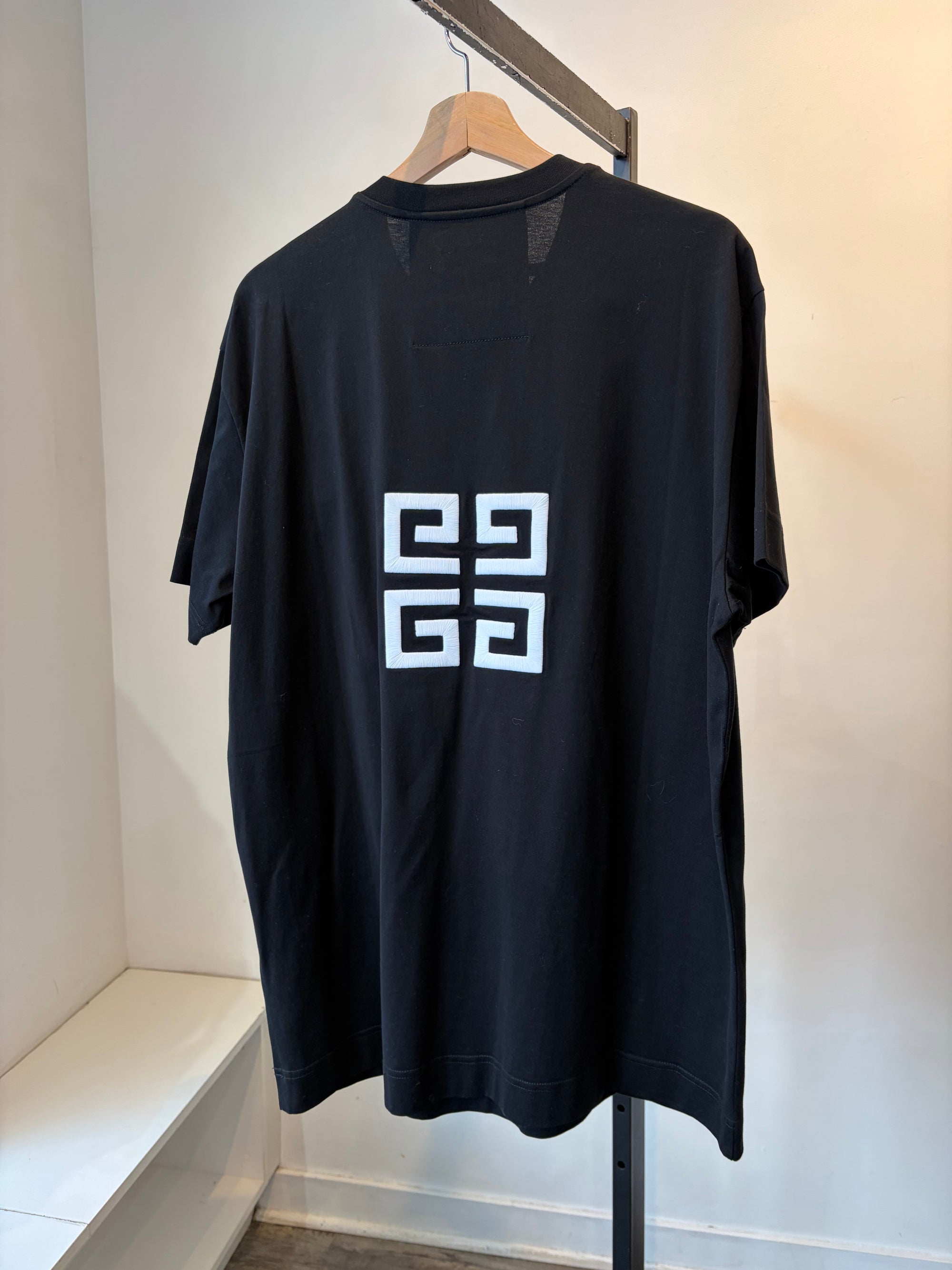 Givenchy Embroidered Logo T-Shirt, Black, Medium Oversized