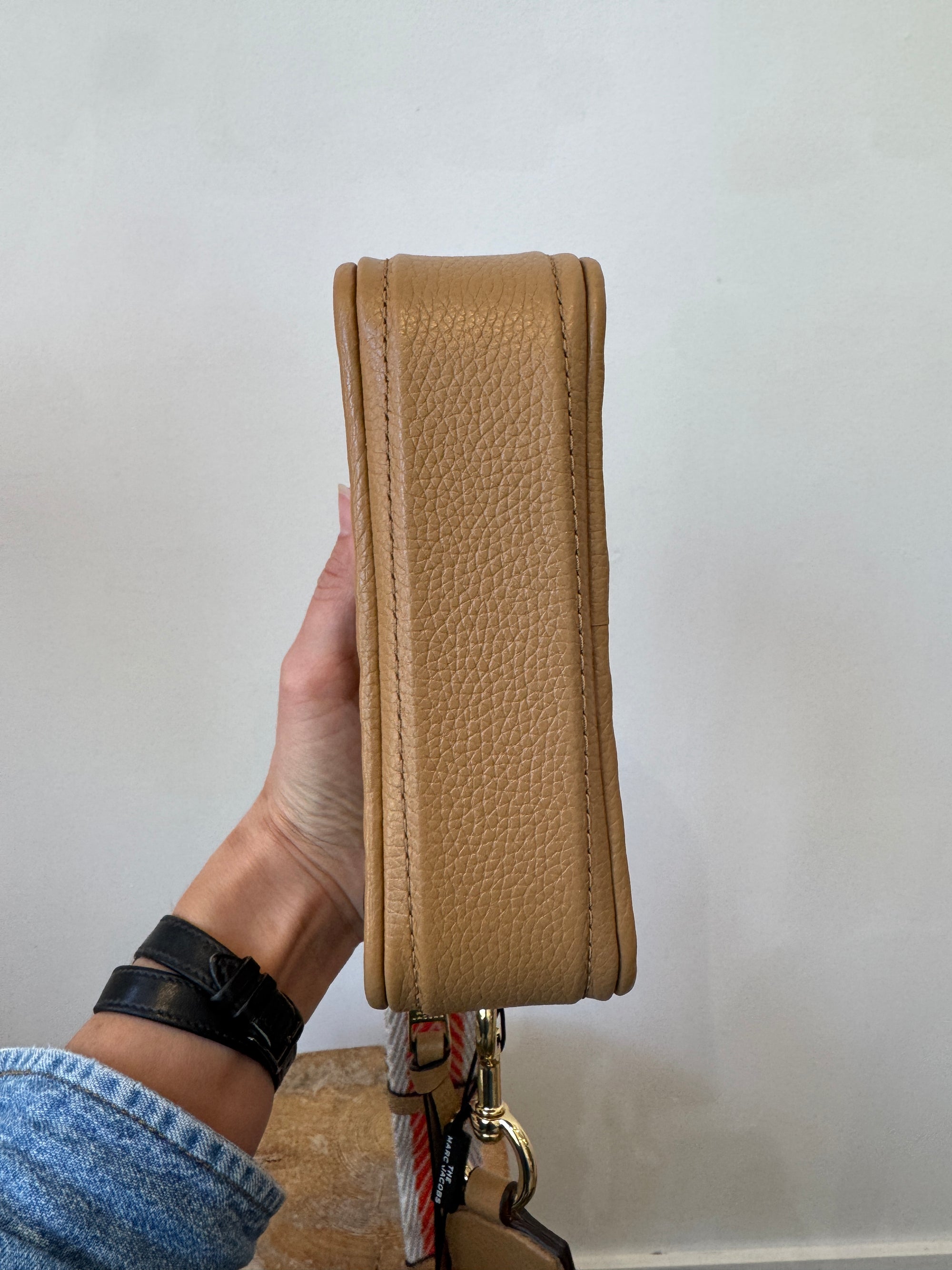 Marc Jacobs Snapshot Bag, woven with leather, Tan/Orange