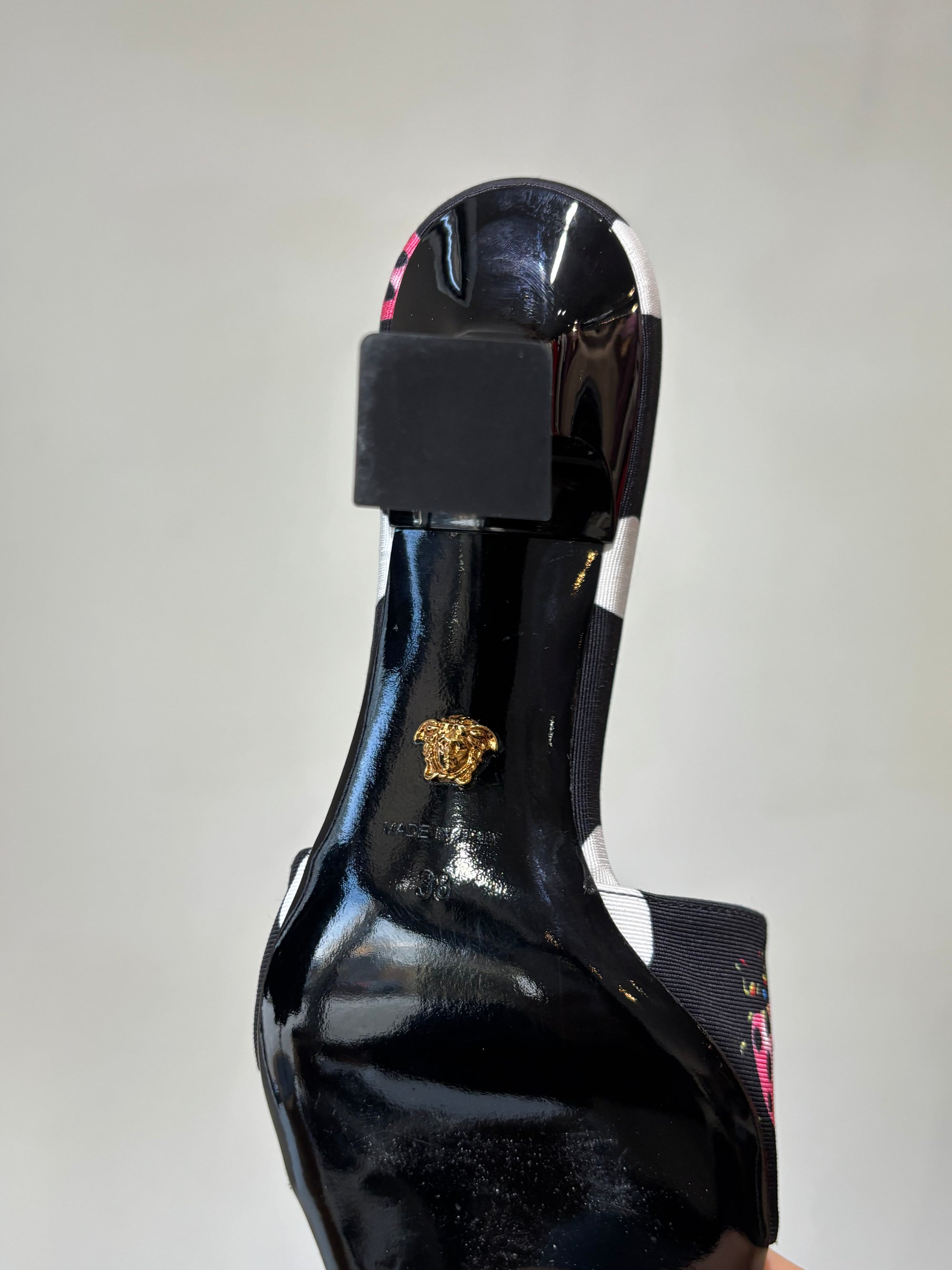 Versace x Dua Lipa Black Butterfly Heeled Mule, size 38