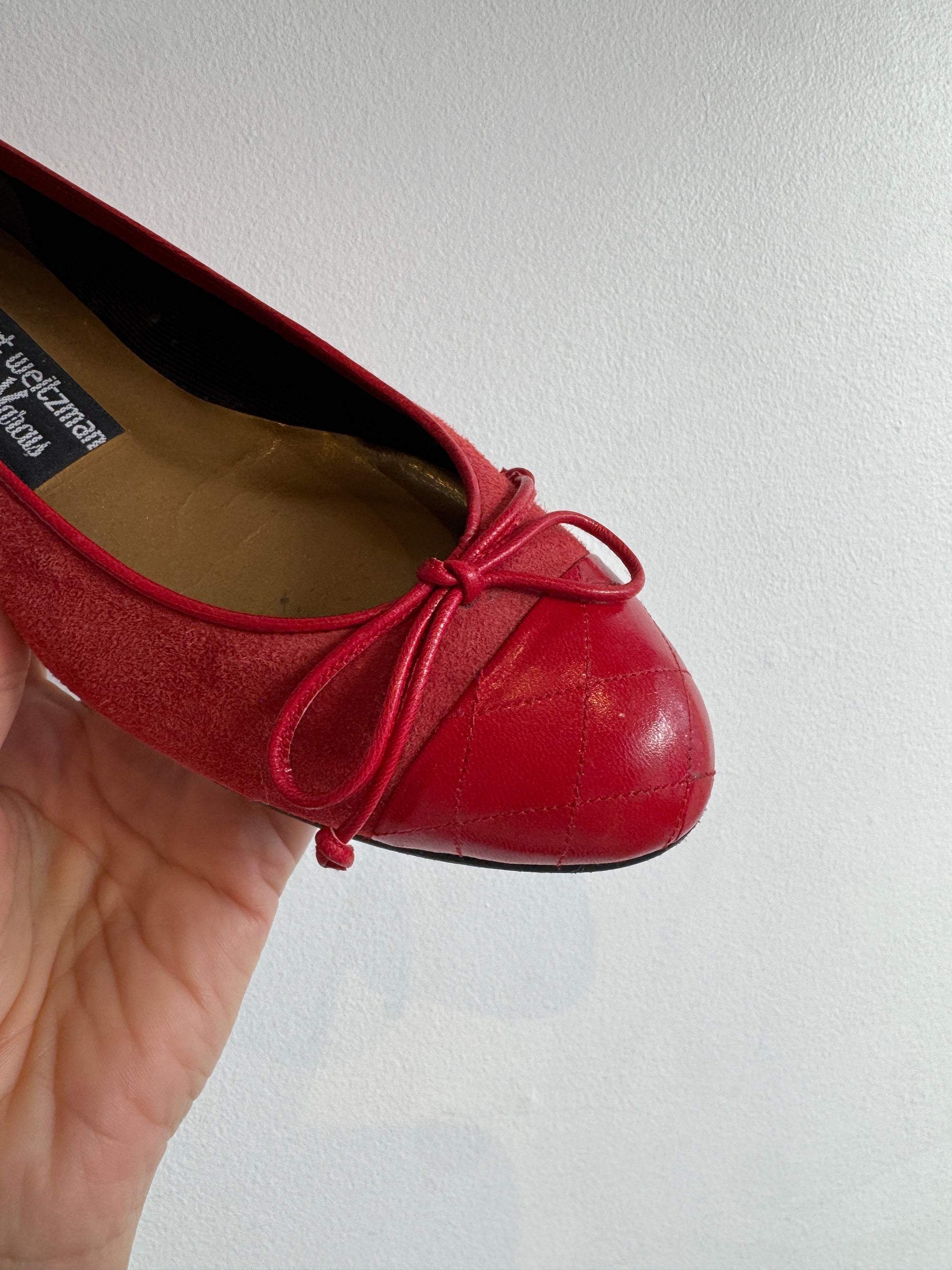 Stuart Weitzman for Neiman Marcus Vintage Ballet Flats, Red, 5.5