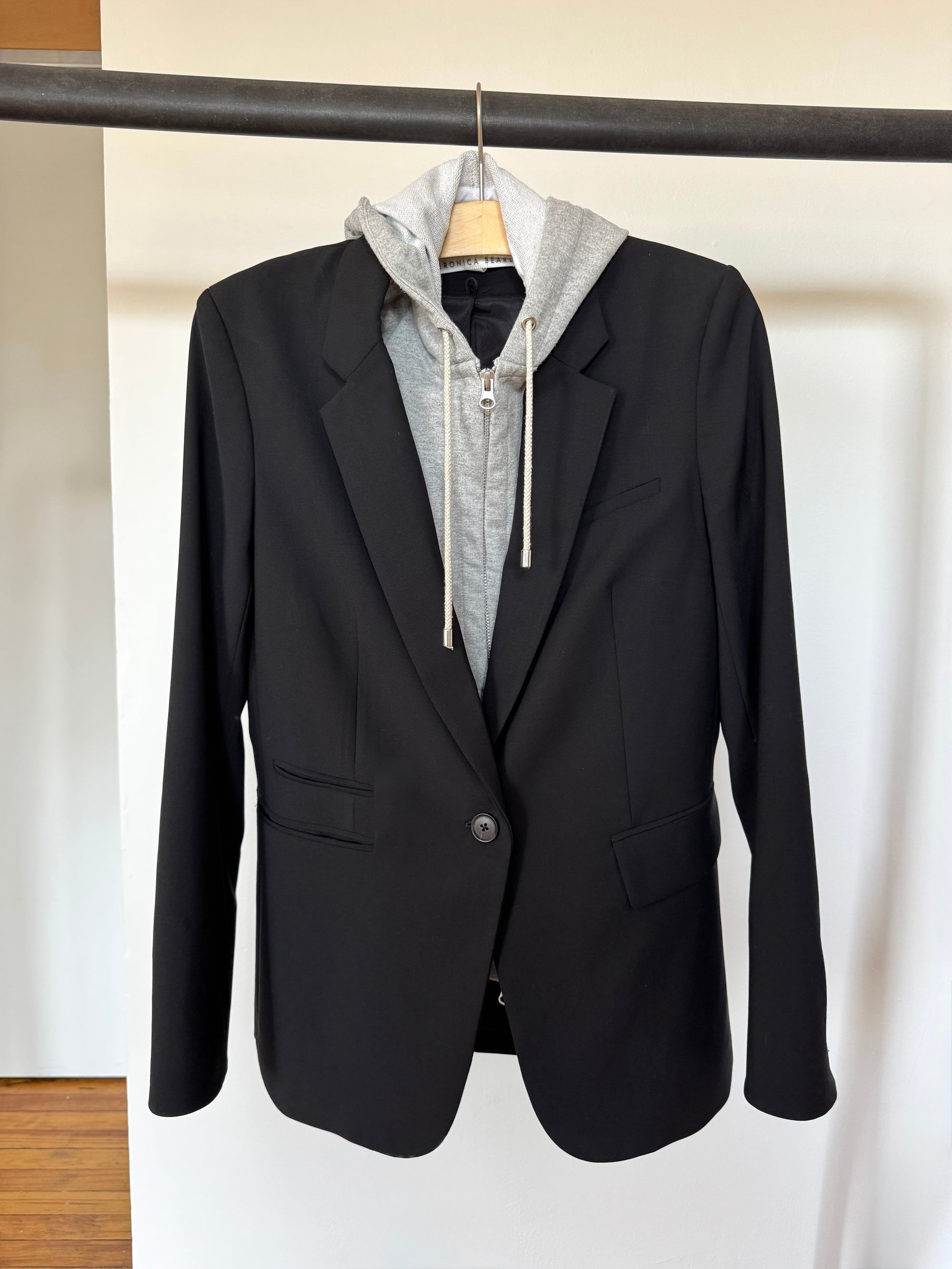 Veronica Beard, Blazer with Dickey insert, Black and grey, 6