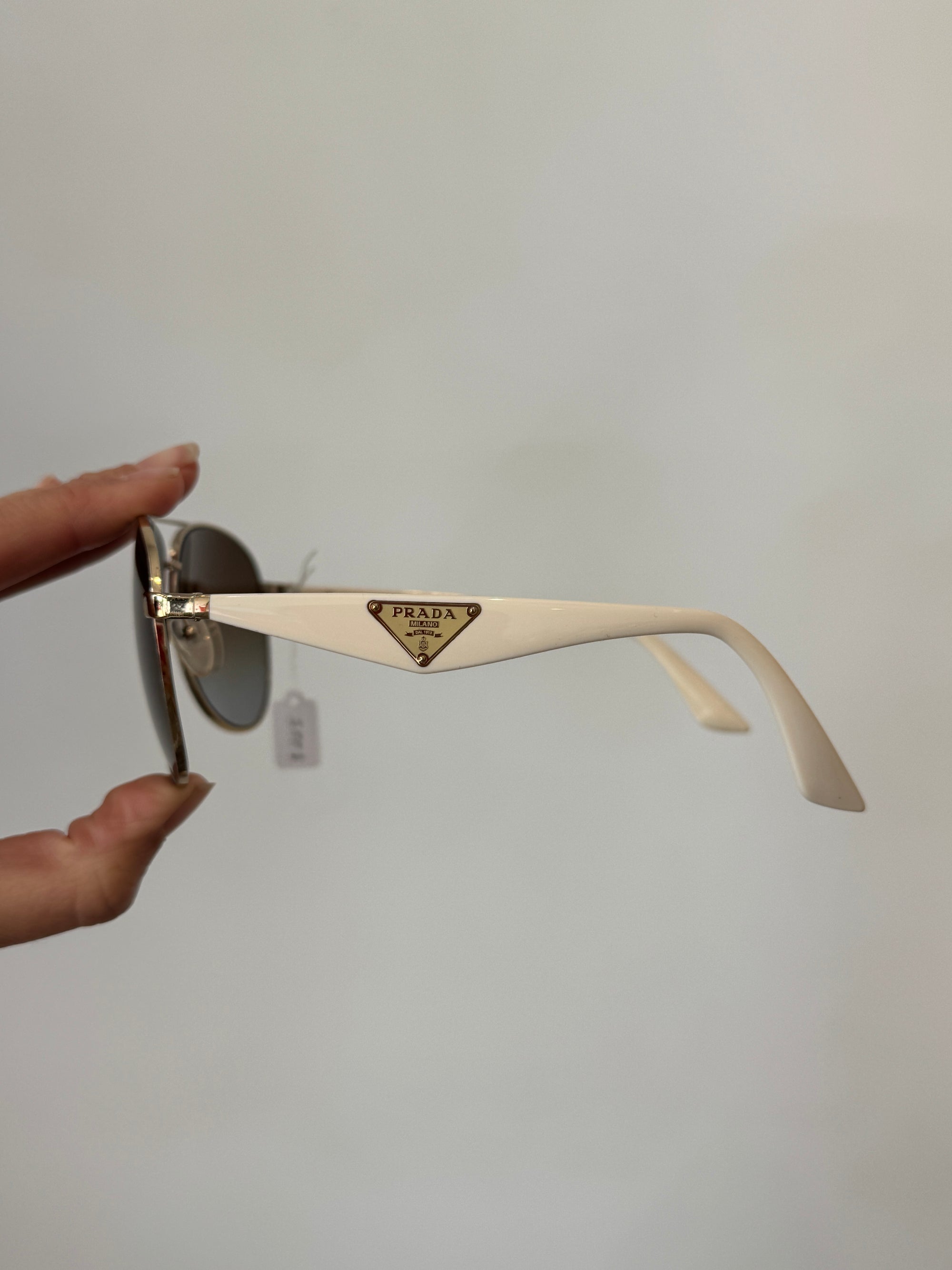 Prada Aviator Sunglasses, White