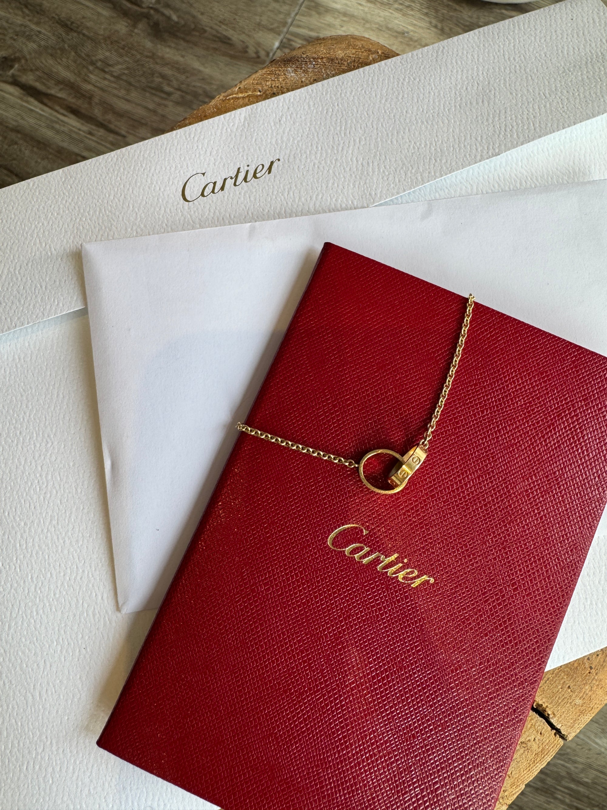 Cartier LOVE bracelet on chain, Gold