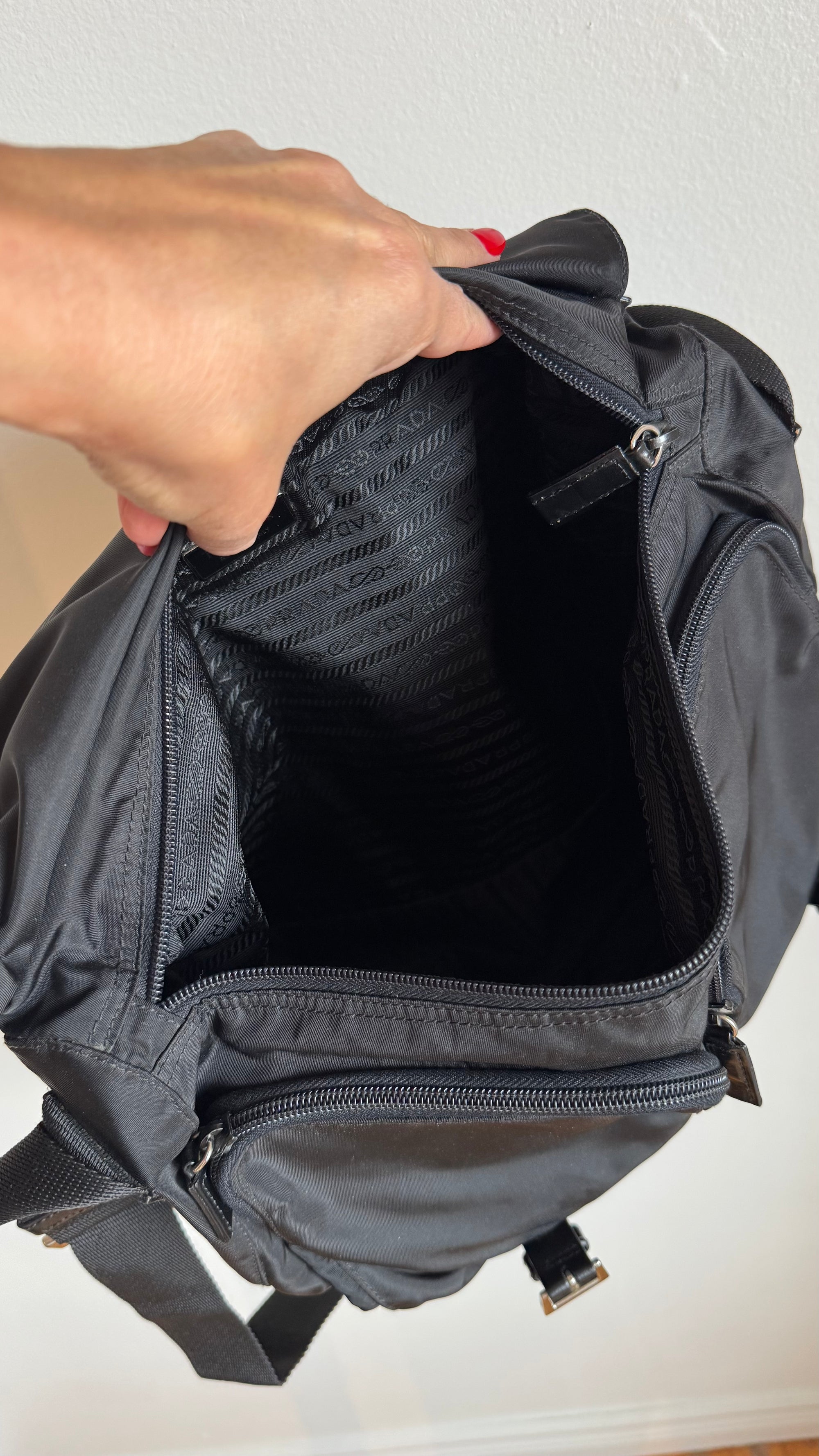 Prada Tessuto Vela Nylon Messenger Bag, Black