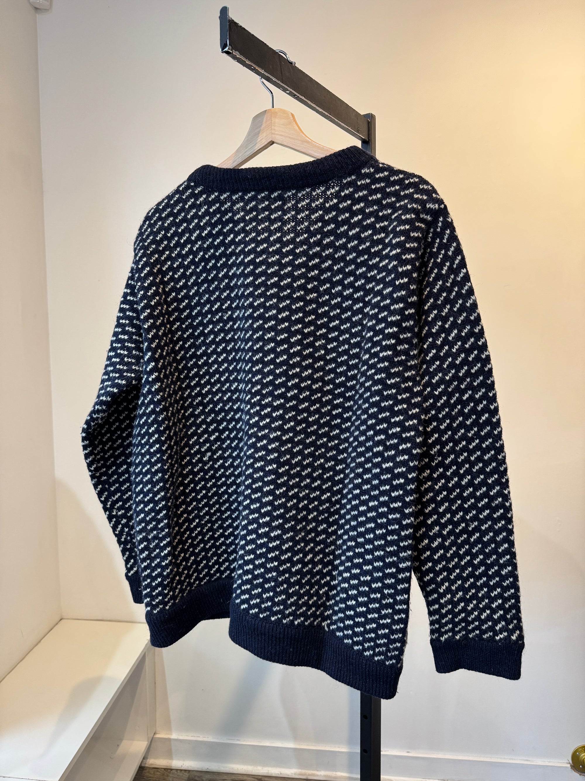 LL Bean Vintage Cardigan, Navy, X Large