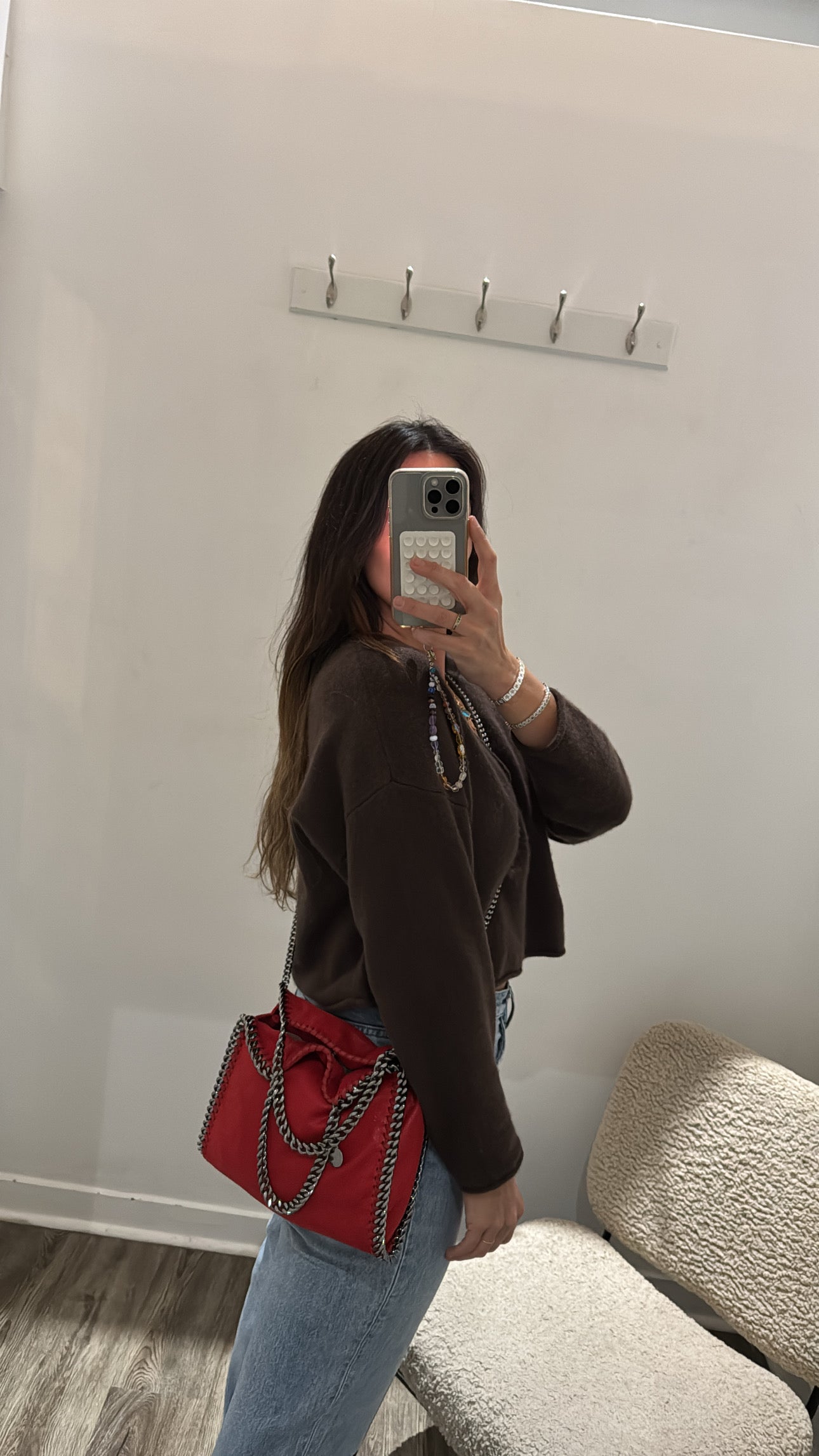 Stella McCartney Falabella Mini Tote, Cherry Red