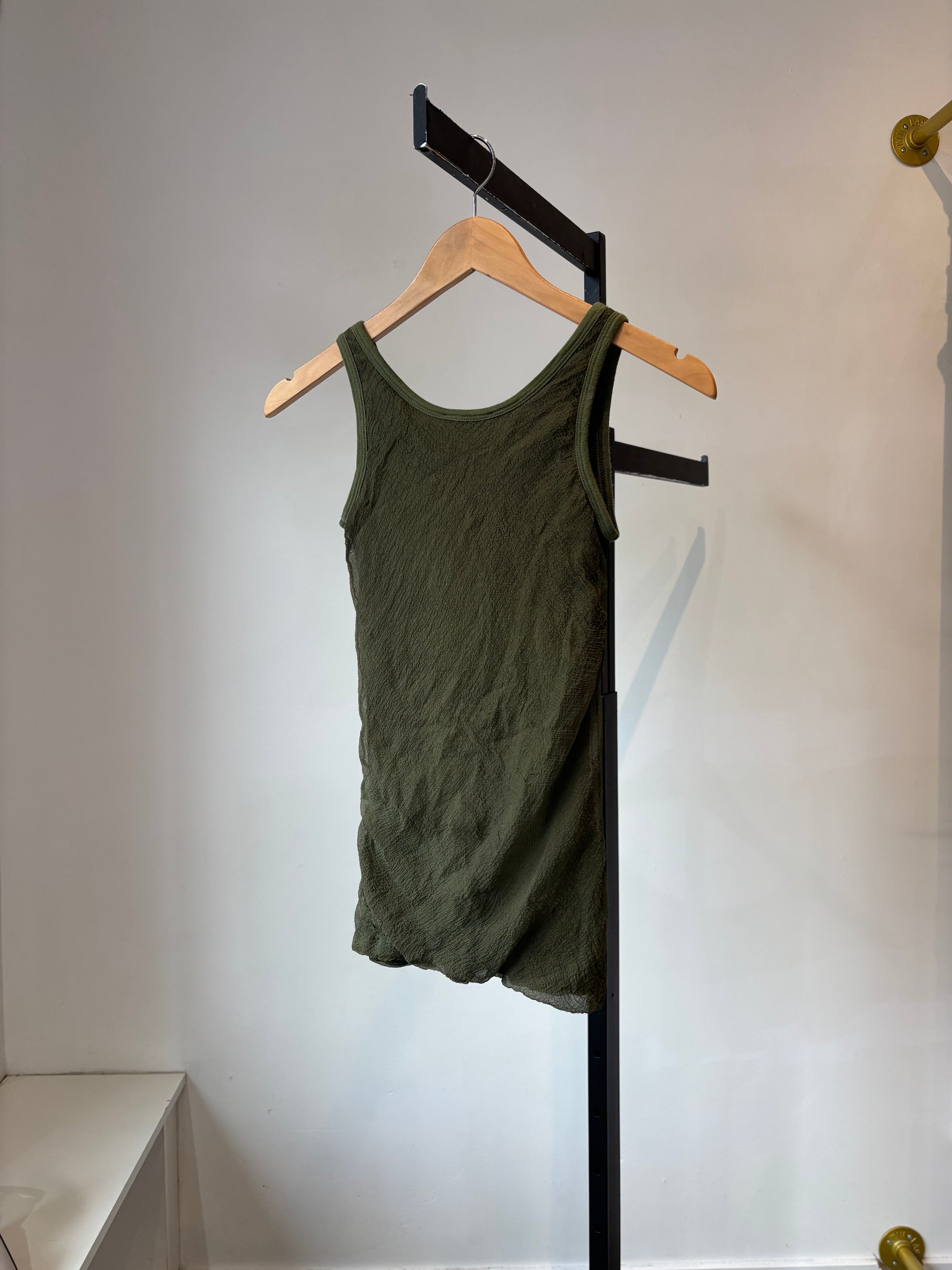 Alexander McQueen Green Layered Scoop Neck Tank Top, size 42