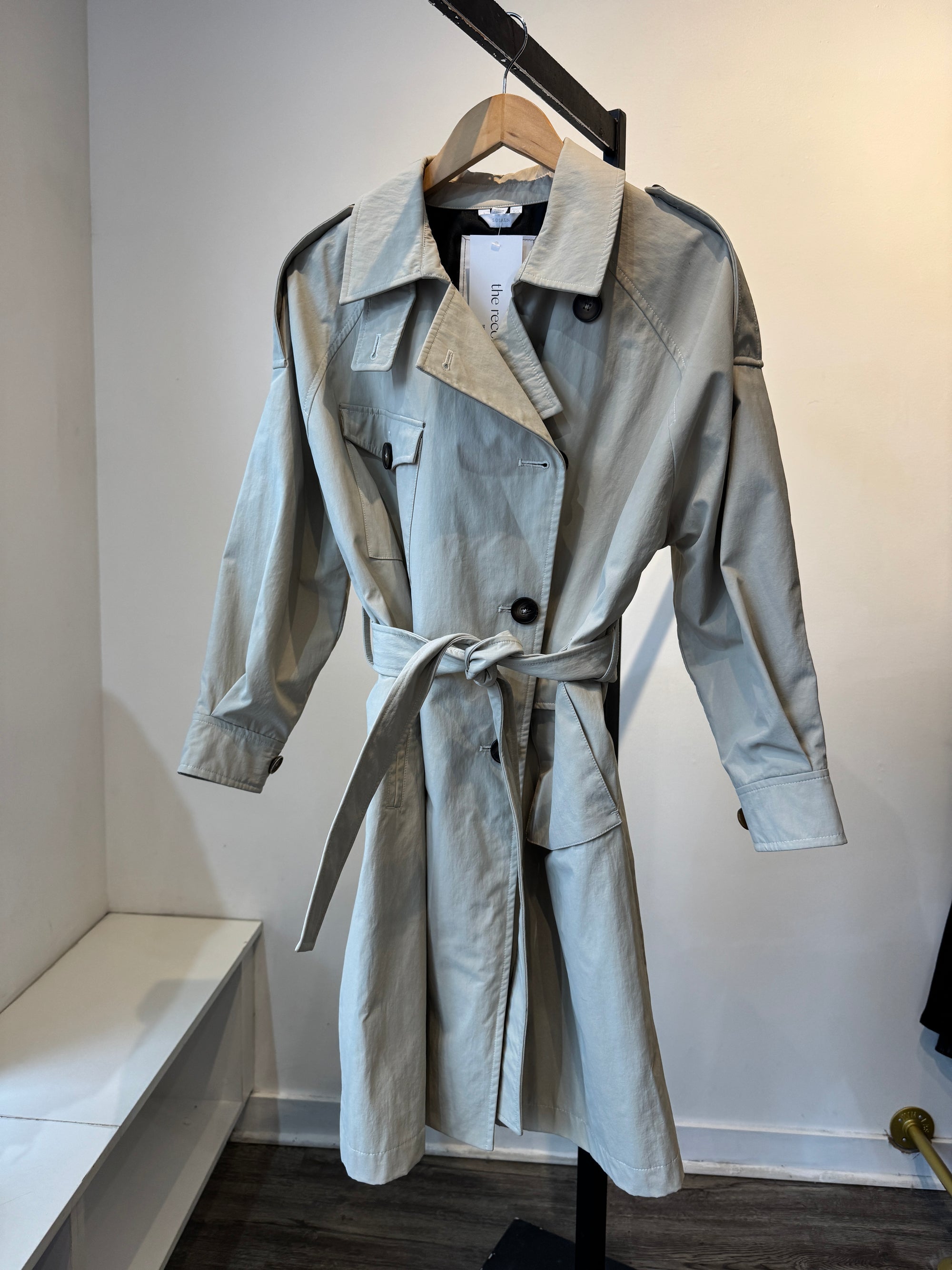 Sosken Studios belted nylon jacket, Cream, 1