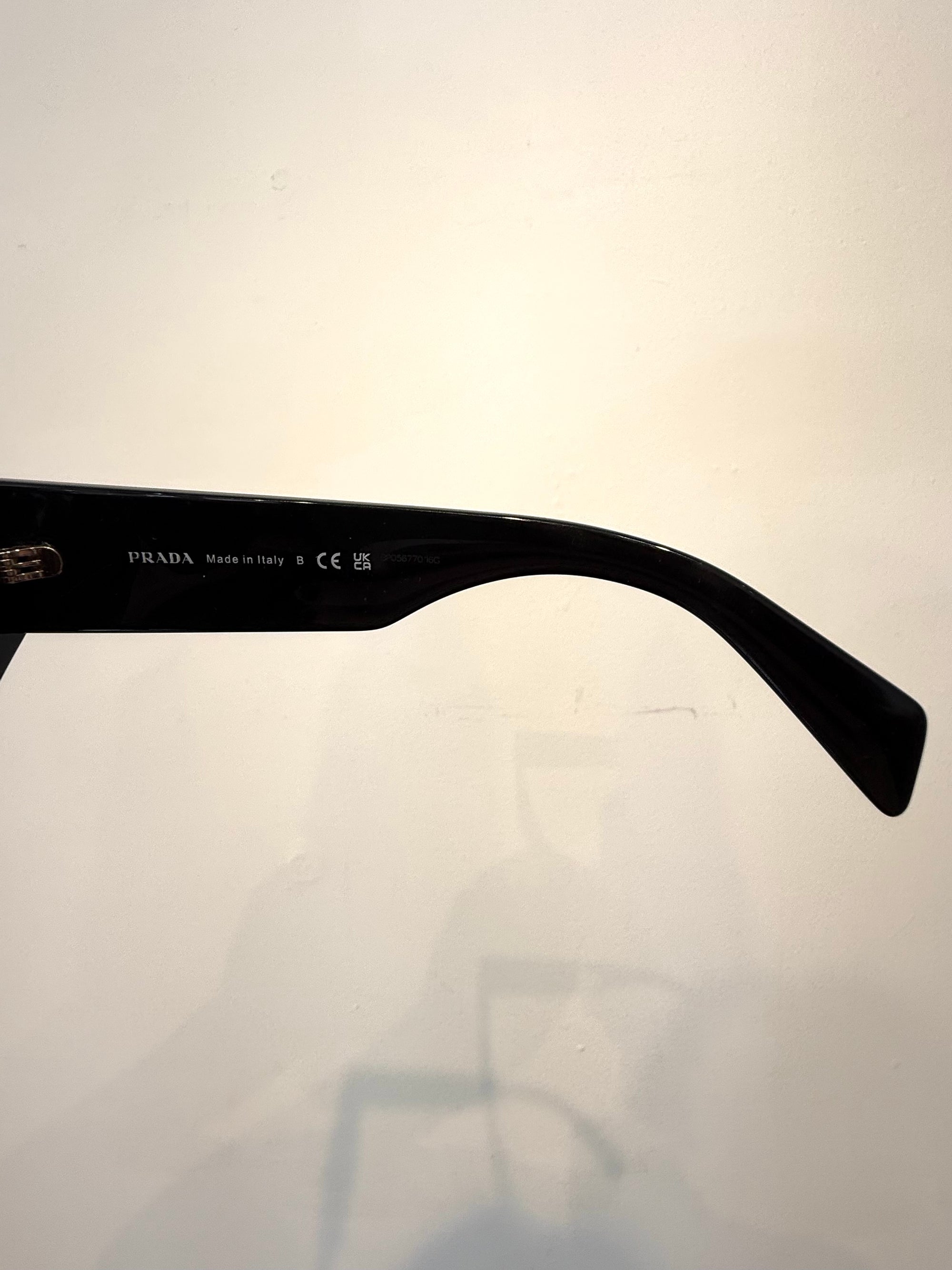 Prada Logo Rectangular Sunglasses, Black