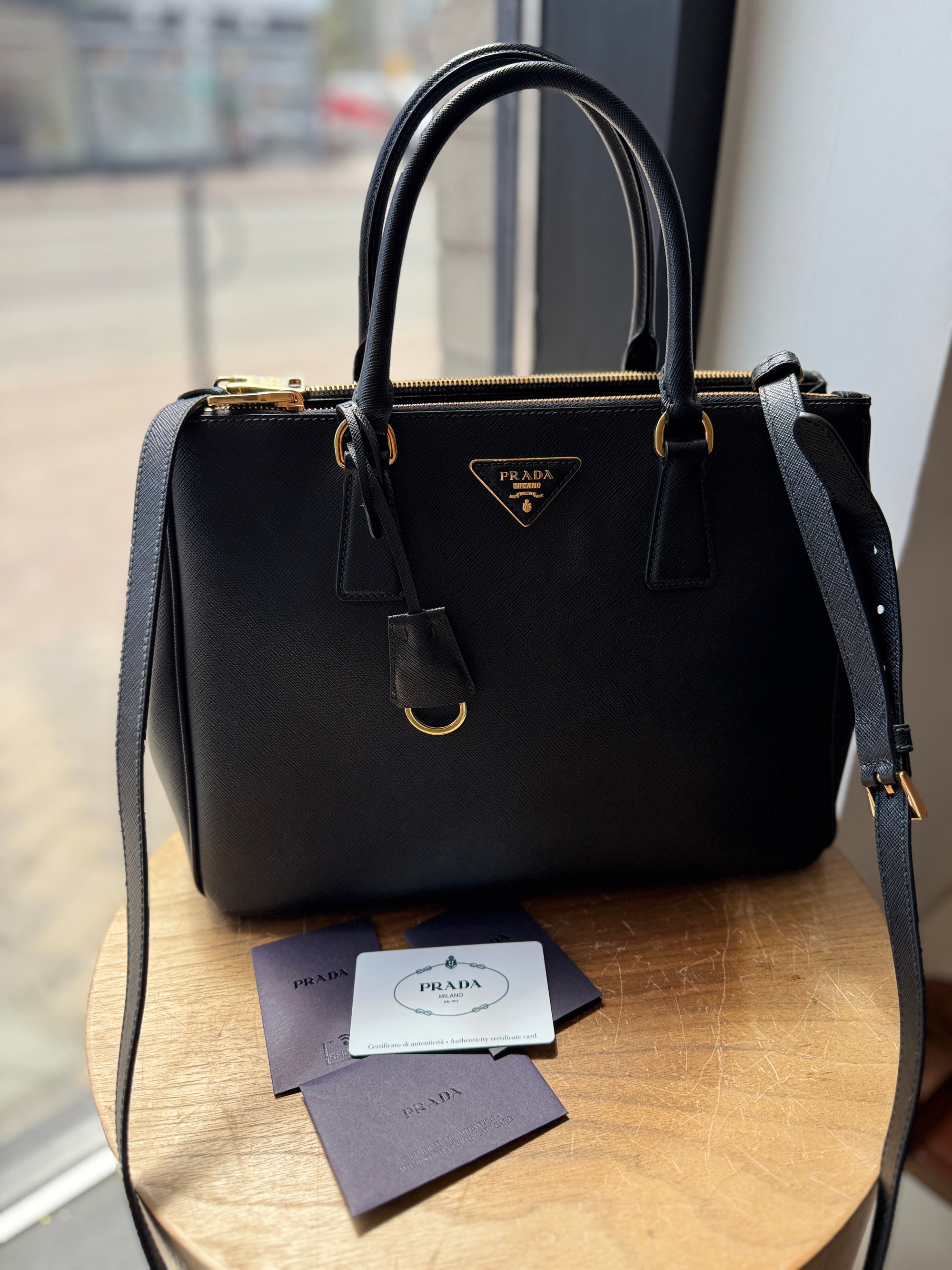 Prada Galleria Large Saffiano Leather Handbag, 2022, Black