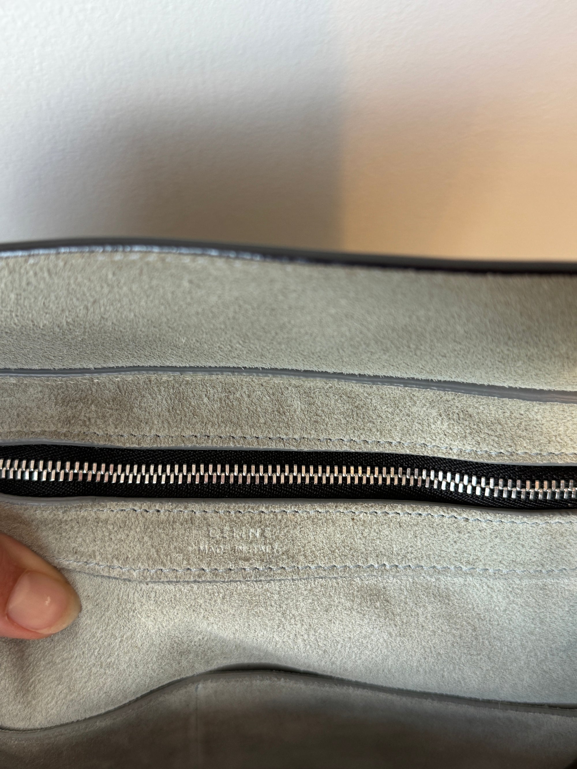 Celine Leather Bucket Bag Dark Forest Green