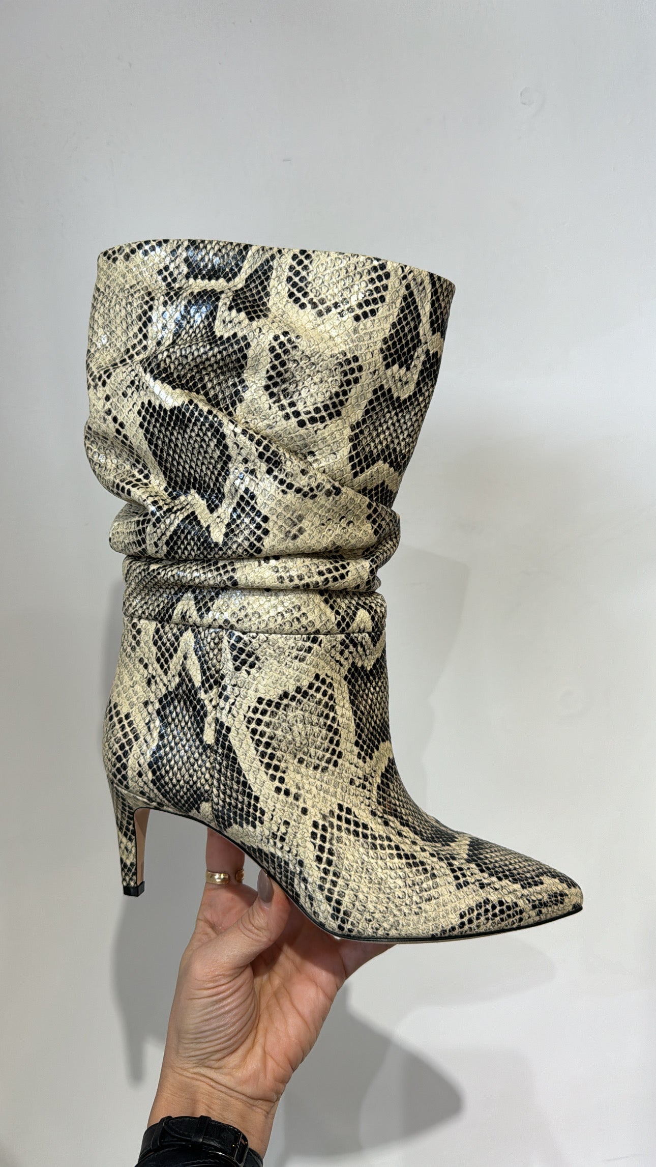 Paris Texas Slouch Kitten Heel Boots Snakeprint, 38