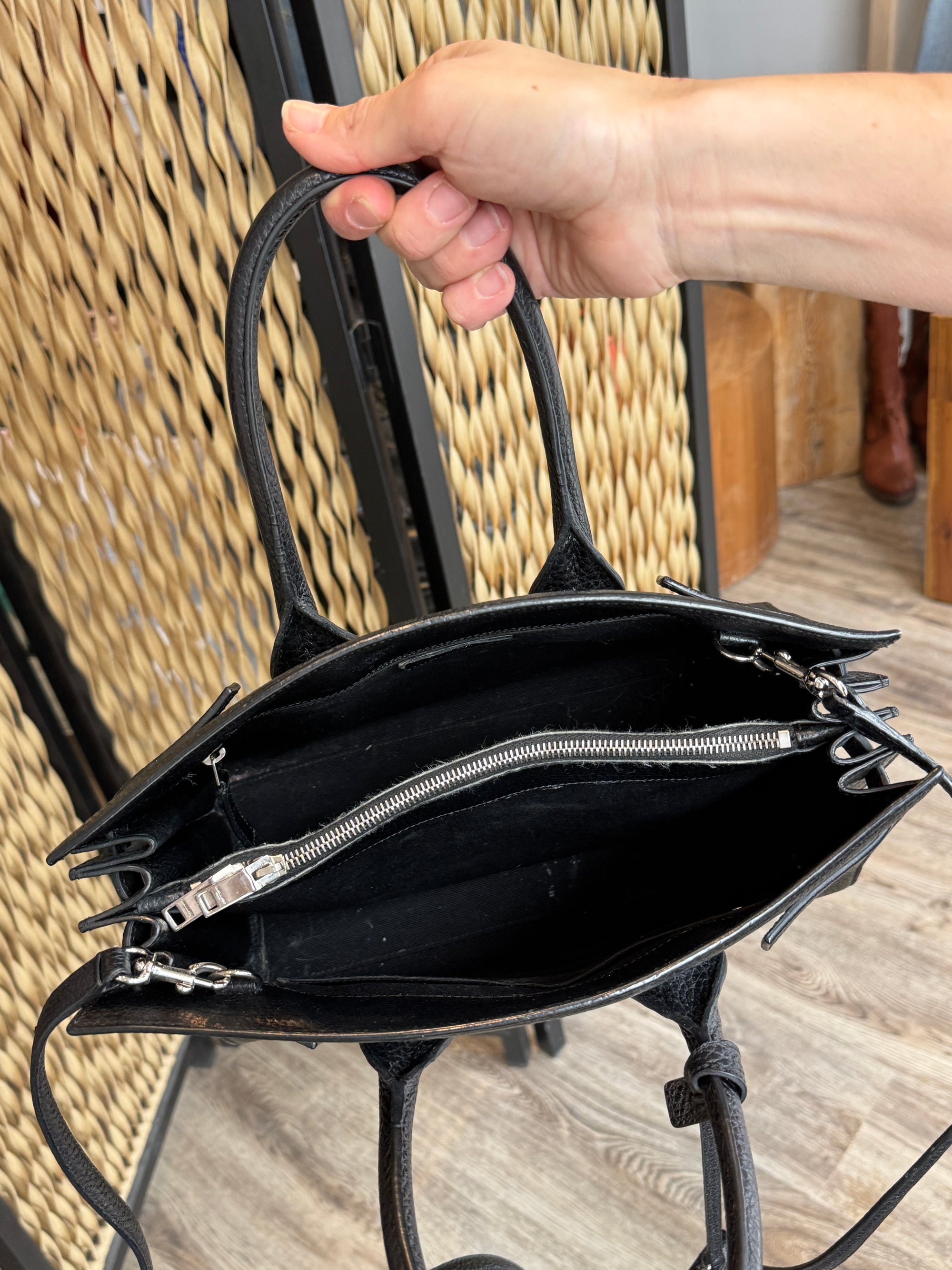 Saint Laurent Sac Du Jour Small, Black Grained Leather