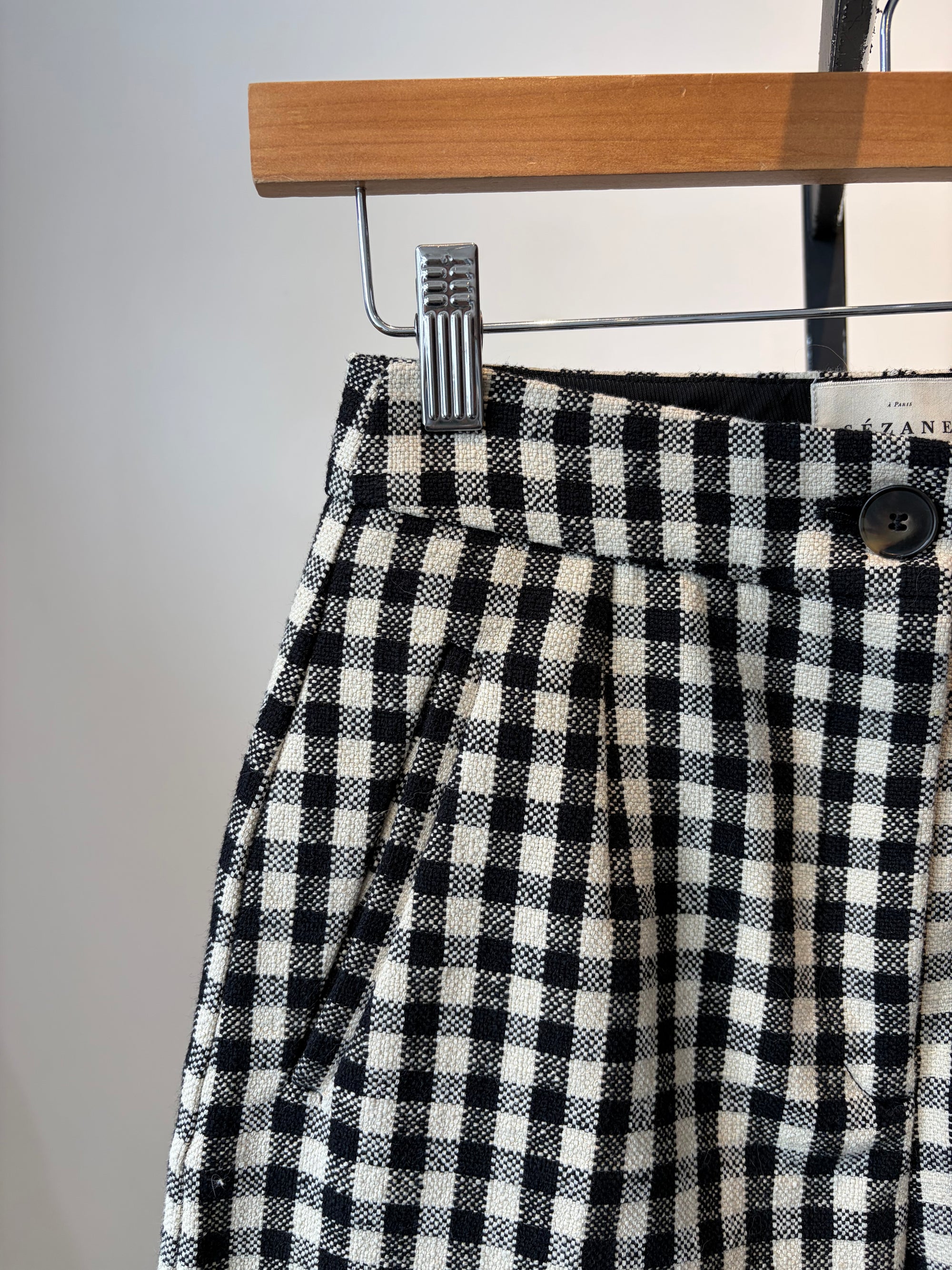 Sézane Martin Crop Trousers,  Black White, 34