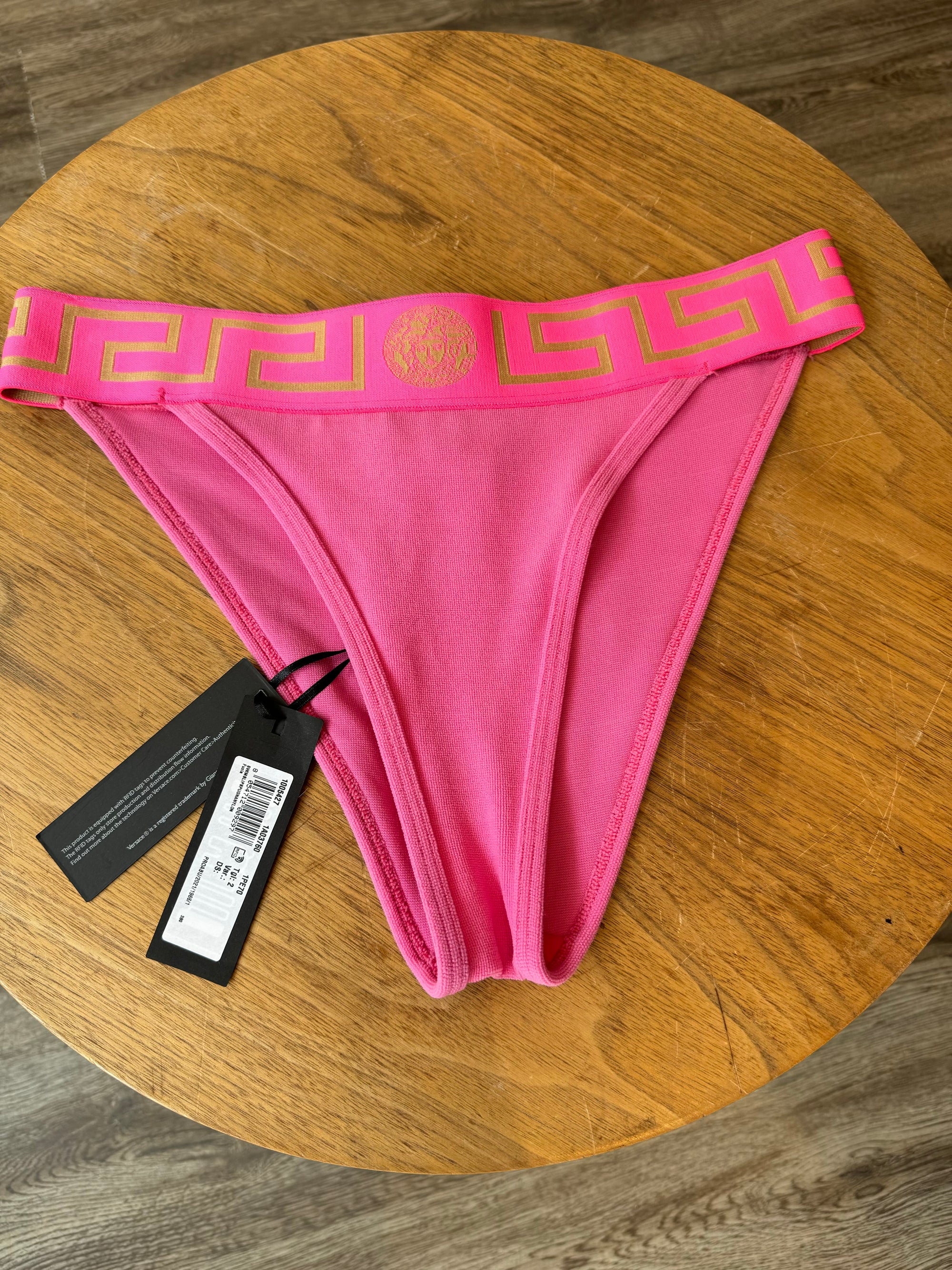 Versace Greca Pink Bikini, Size 3