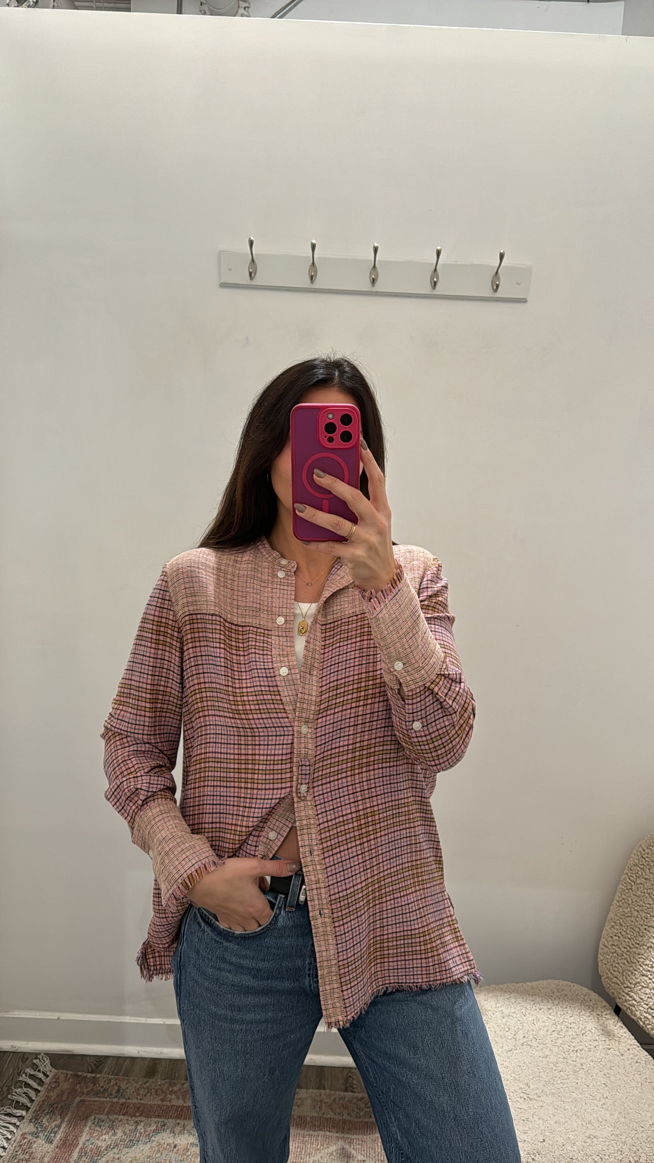 By Malene Birger Plaid Blouse Pink, 38